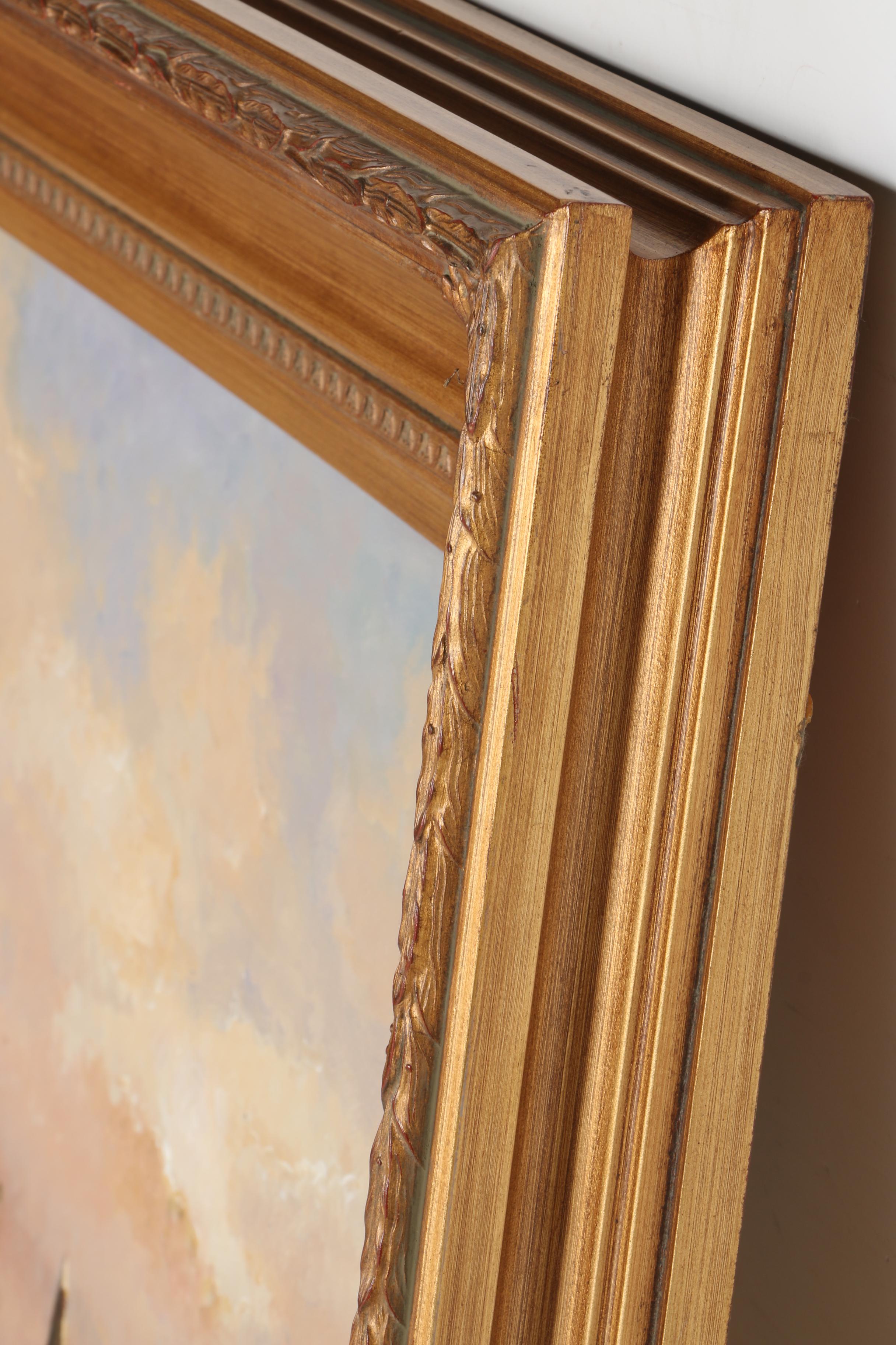 W. Eddie Oil Painting on Canvas of Waterfront