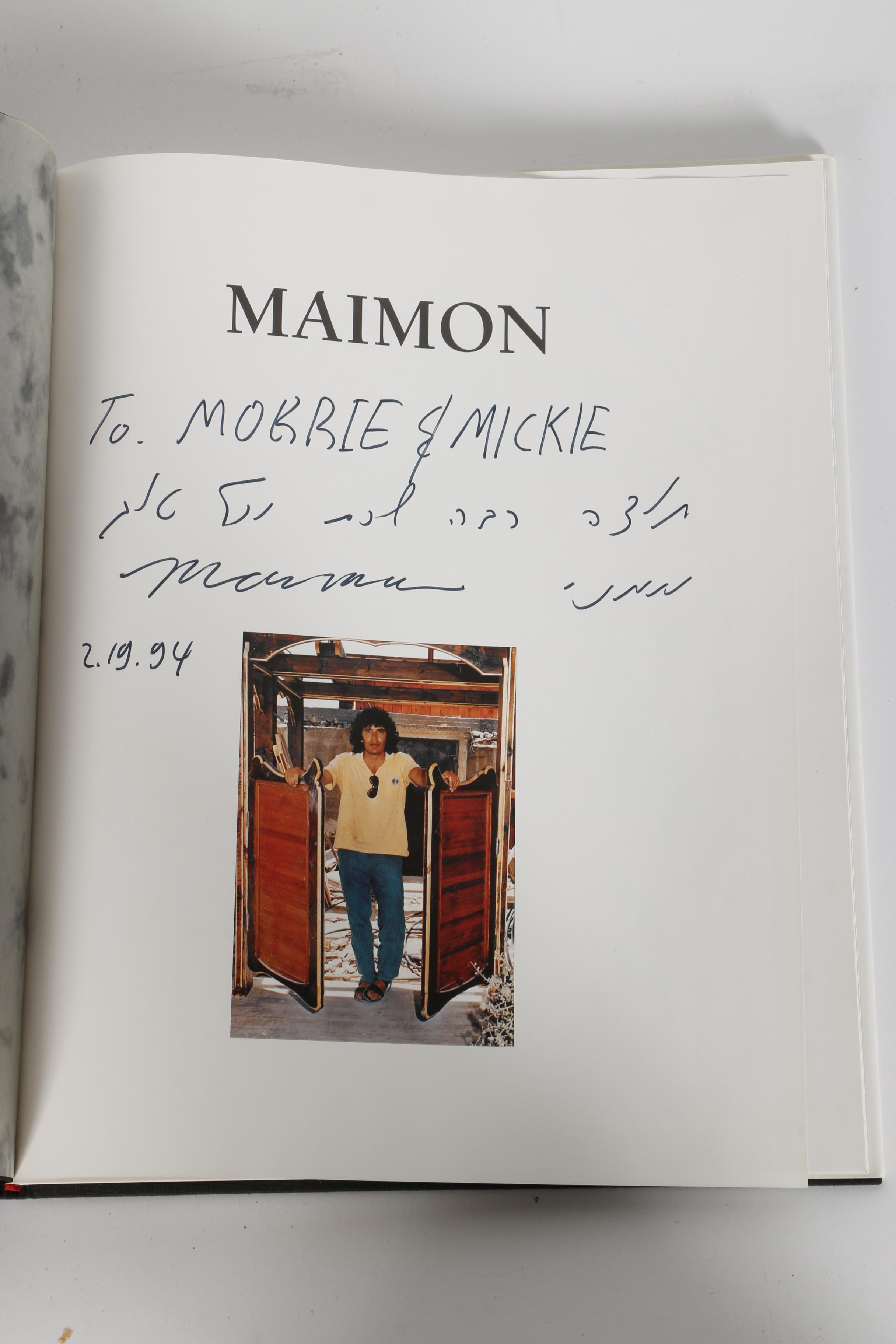 Isaac Maimon Mixed Media on Paper "Spring Hat" and Signed First Edition "Maimon"