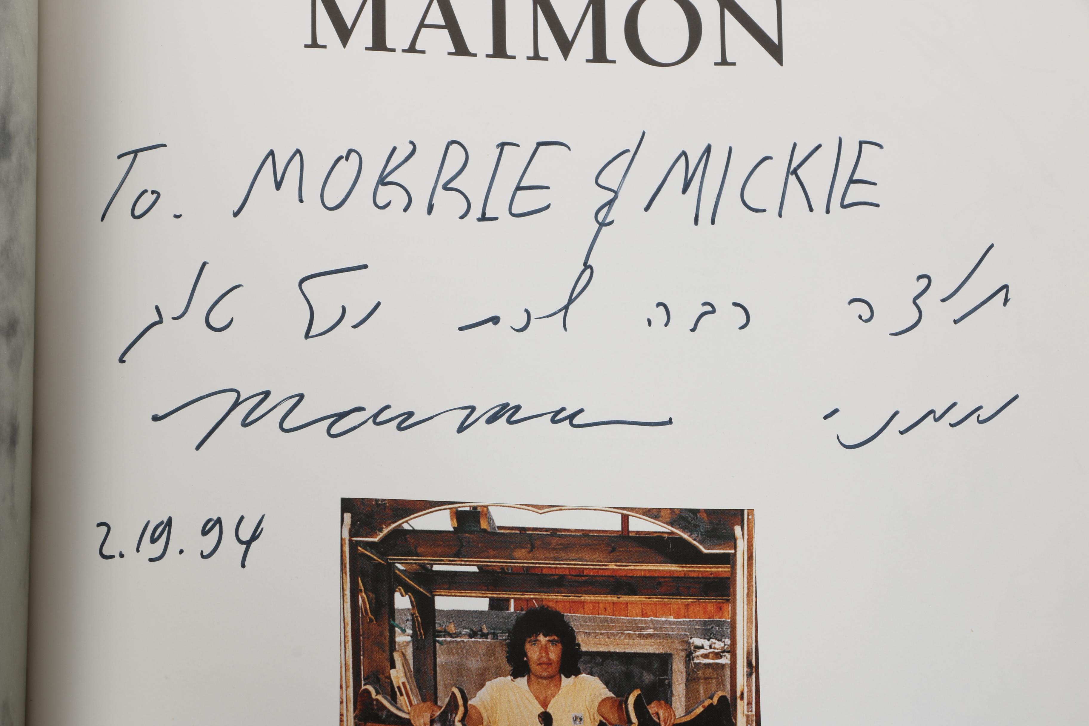 Isaac Maimon Mixed Media on Paper "Spring Hat" and Signed First Edition "Maimon"