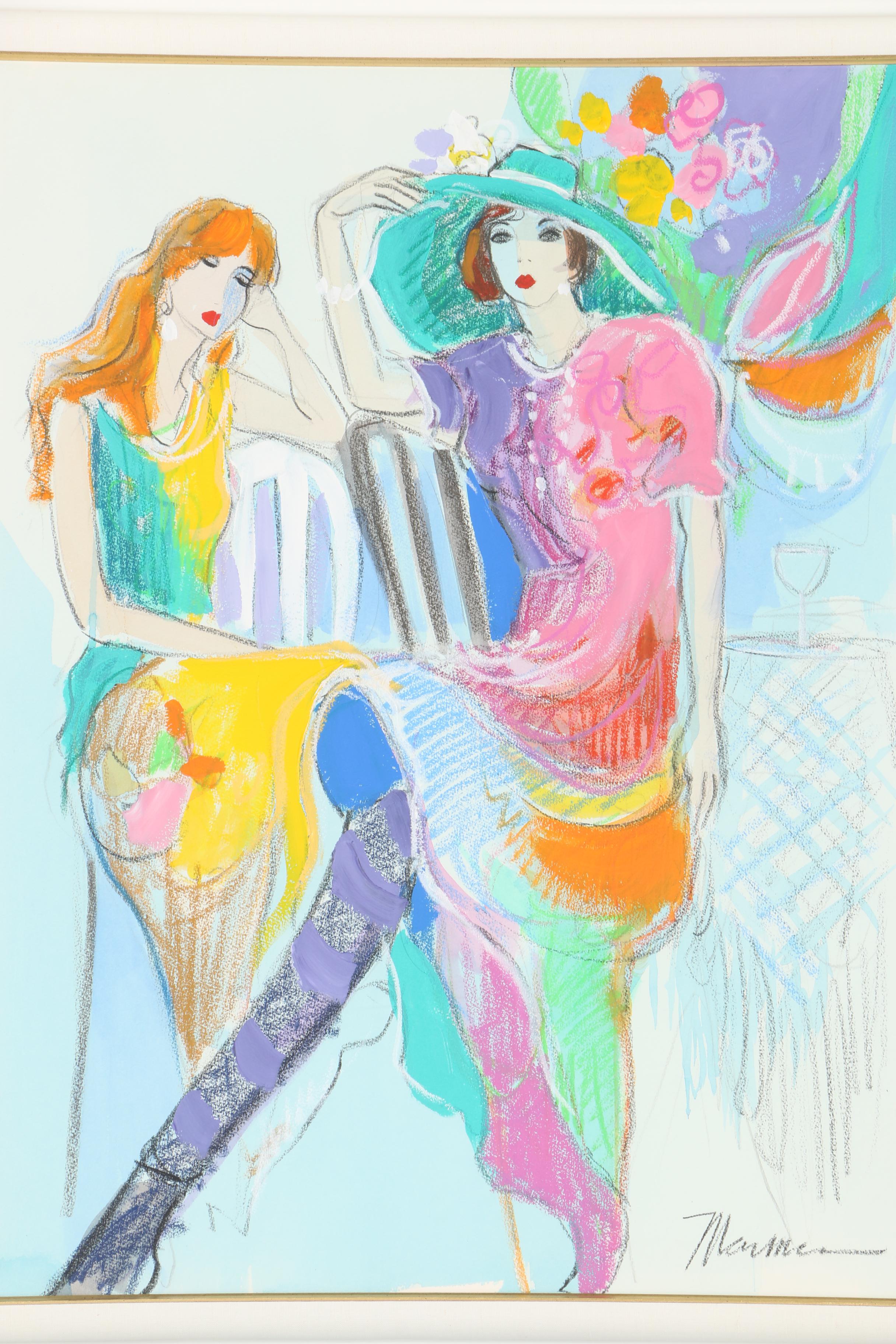 Isaac Maimon Mixed Media on Paper "Spring Hat" and Signed First Edition "Maimon"