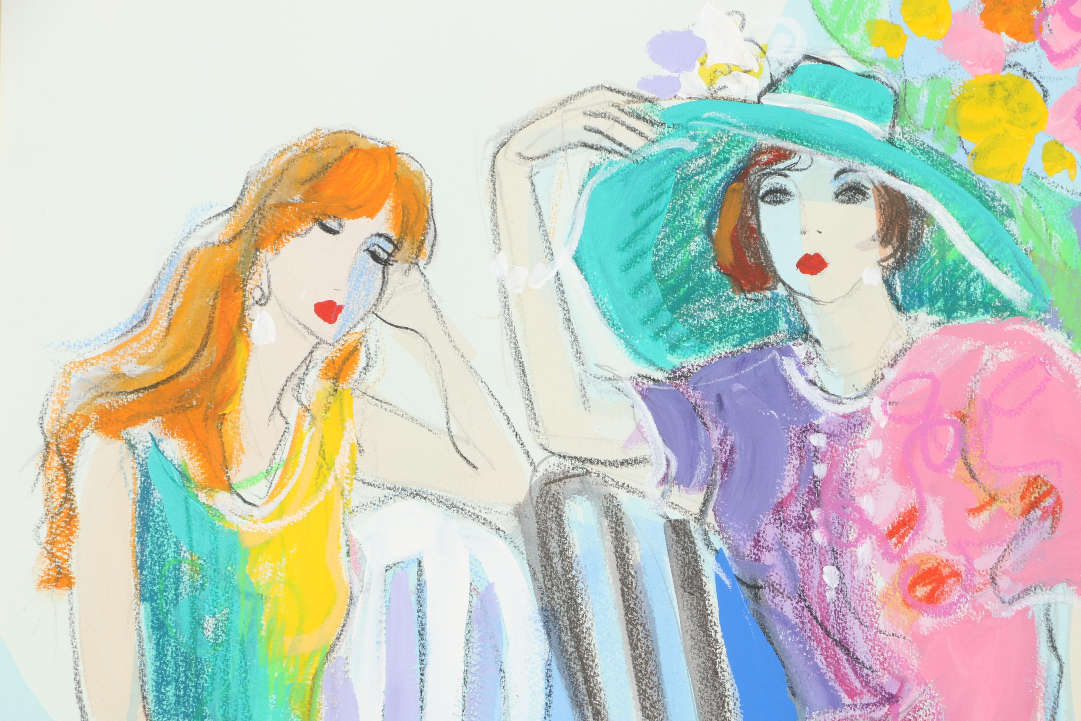 Isaac Maimon Mixed Media on Paper "Spring Hat" and Signed First Edition "Maimon"