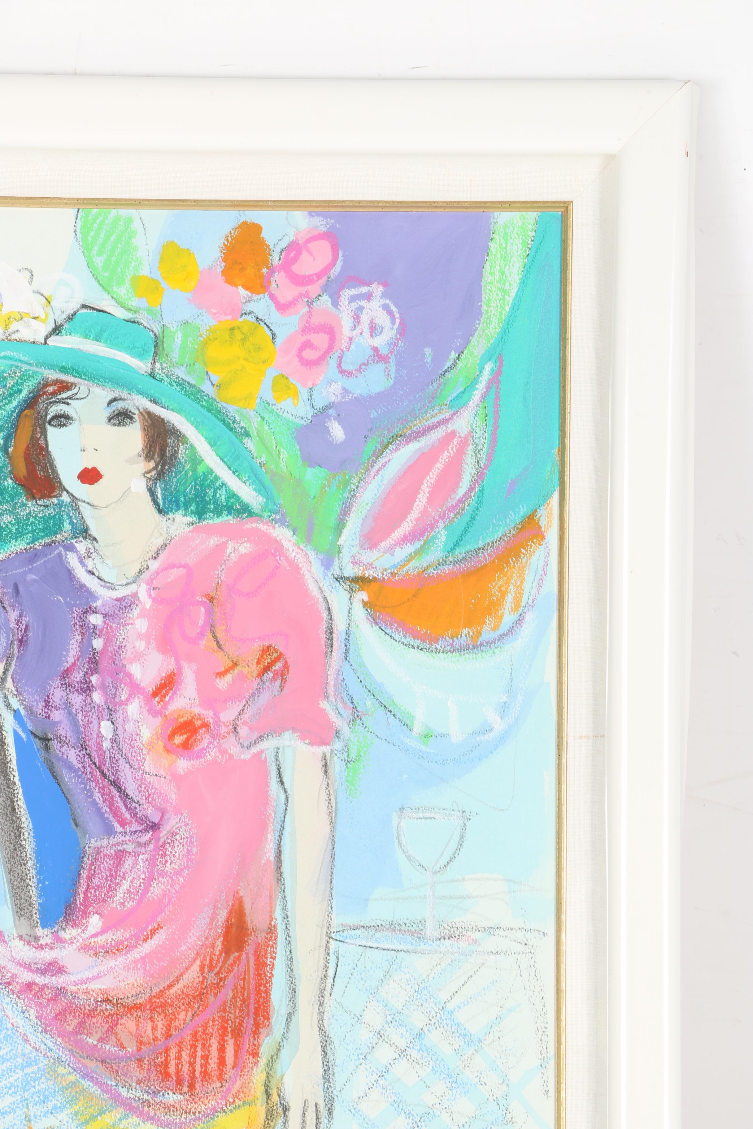 Isaac Maimon Mixed Media on Paper "Spring Hat" and Signed First Edition "Maimon"