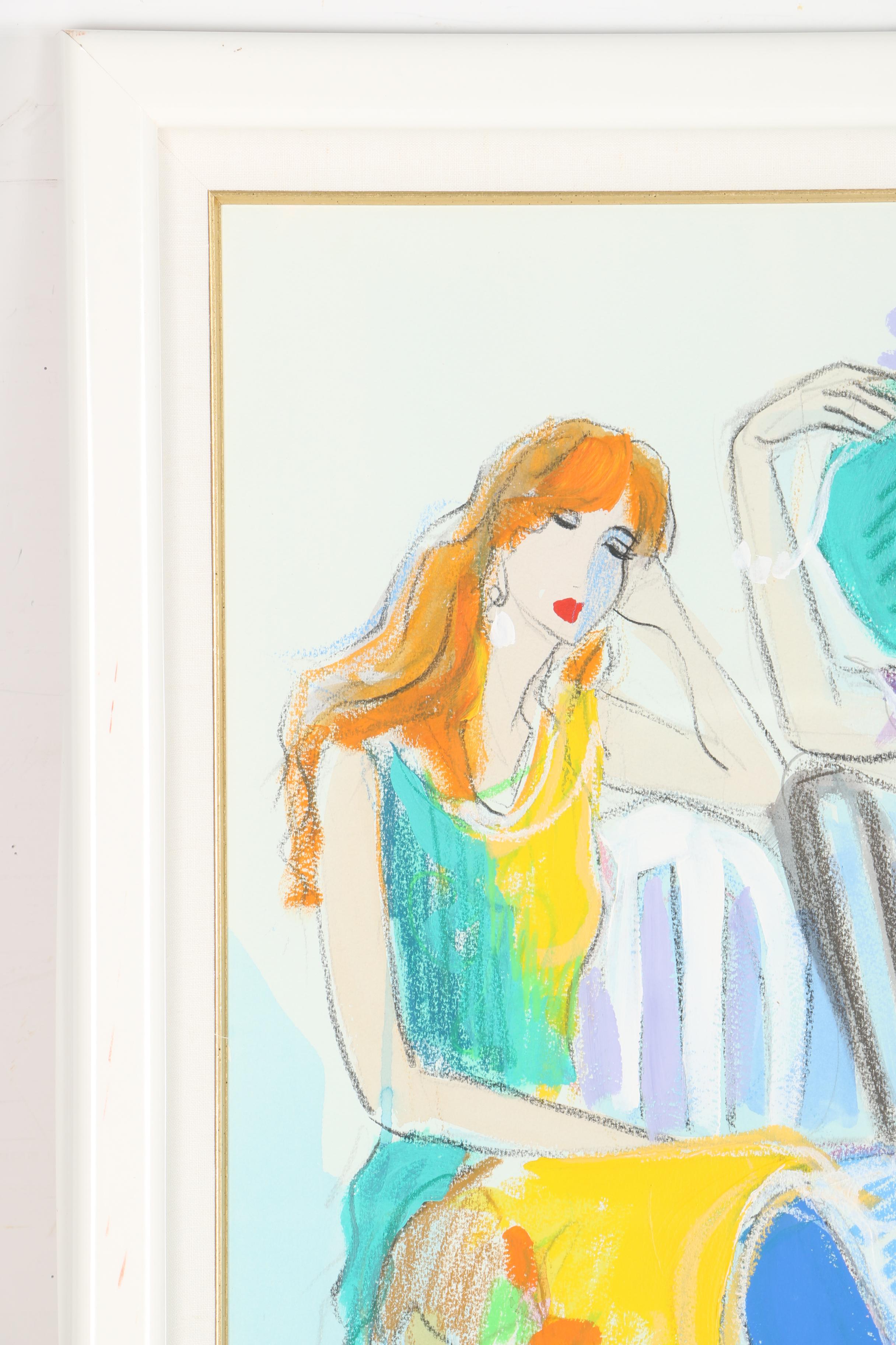 Isaac Maimon Mixed Media on Paper "Spring Hat" and Signed First Edition "Maimon"