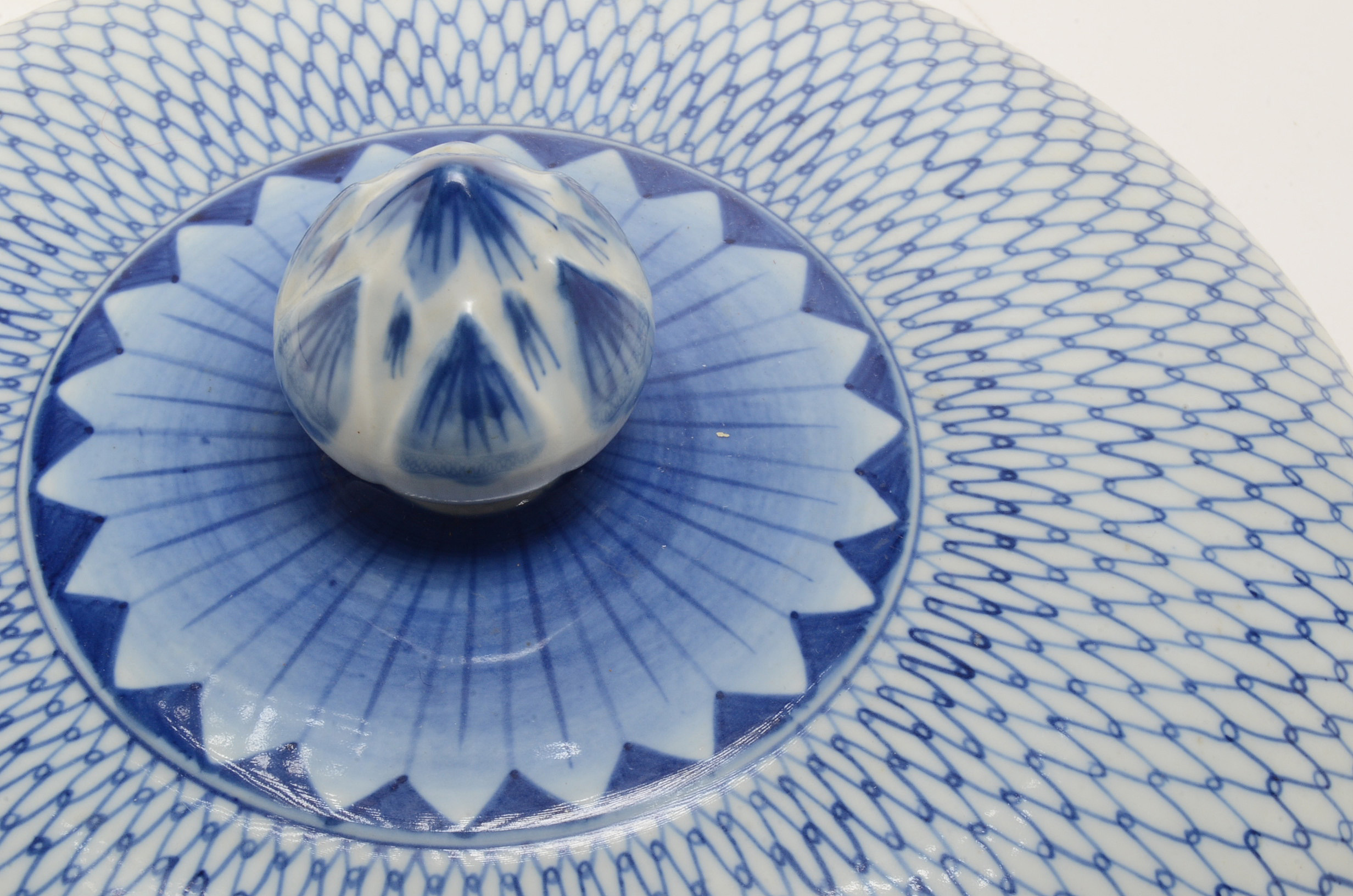 Blue and White Porcelain Chinese Covered Dish