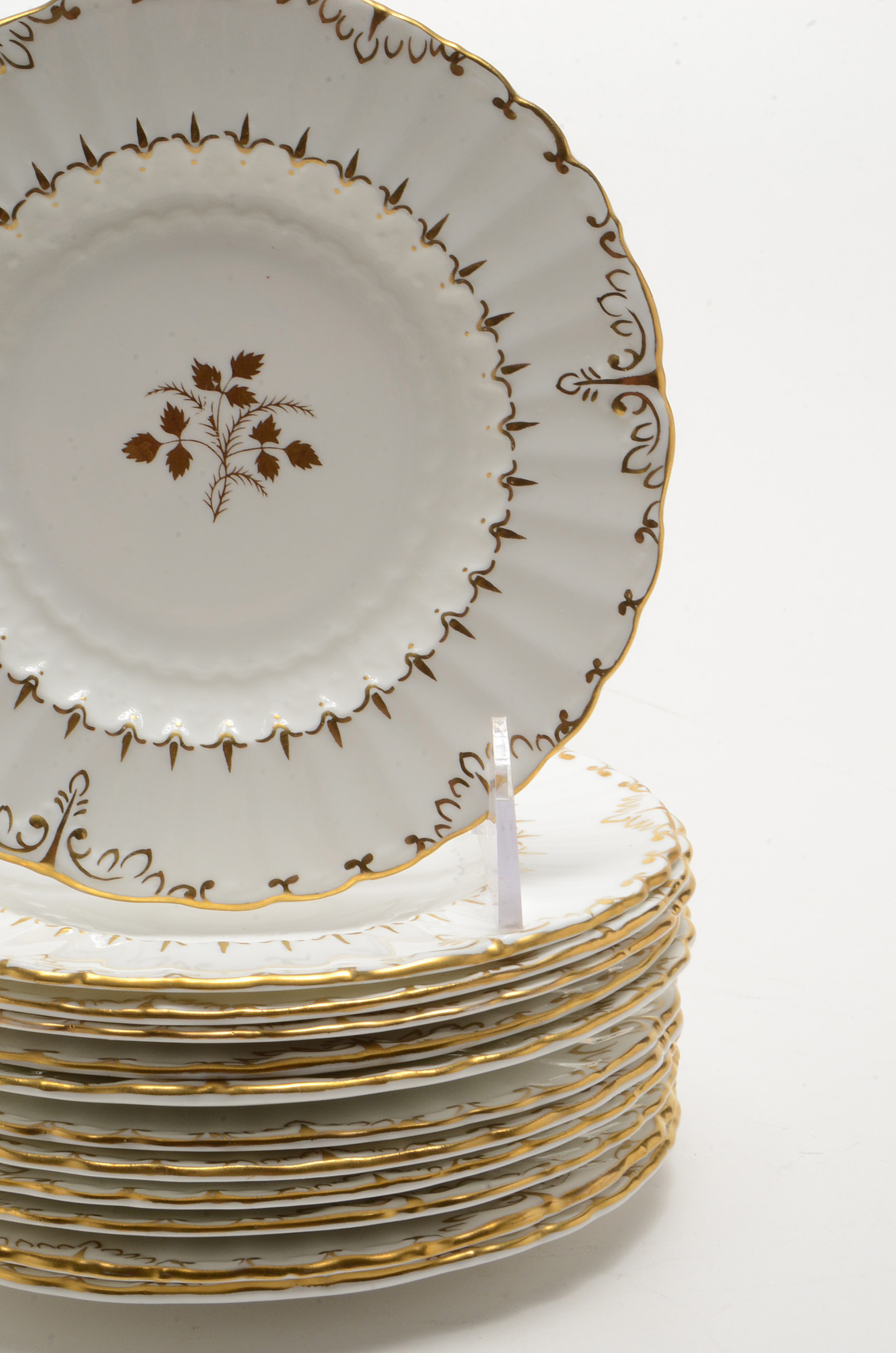 Twelve Royal Crown Derby "Elizabeth" Dessert Plates