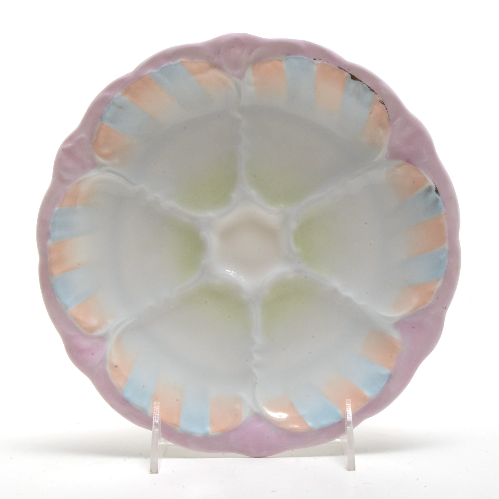 Five Vintage Lustreware Oyster Plates