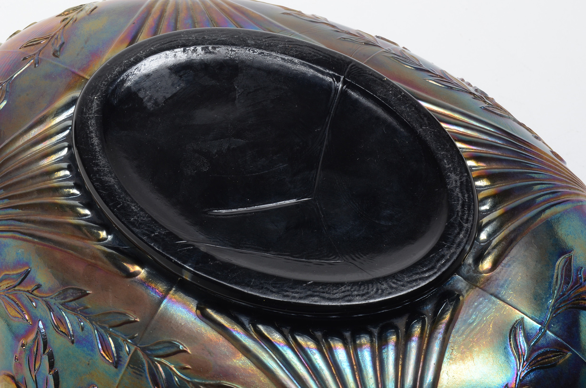 Early Carnival Glass Bowl with Cherries