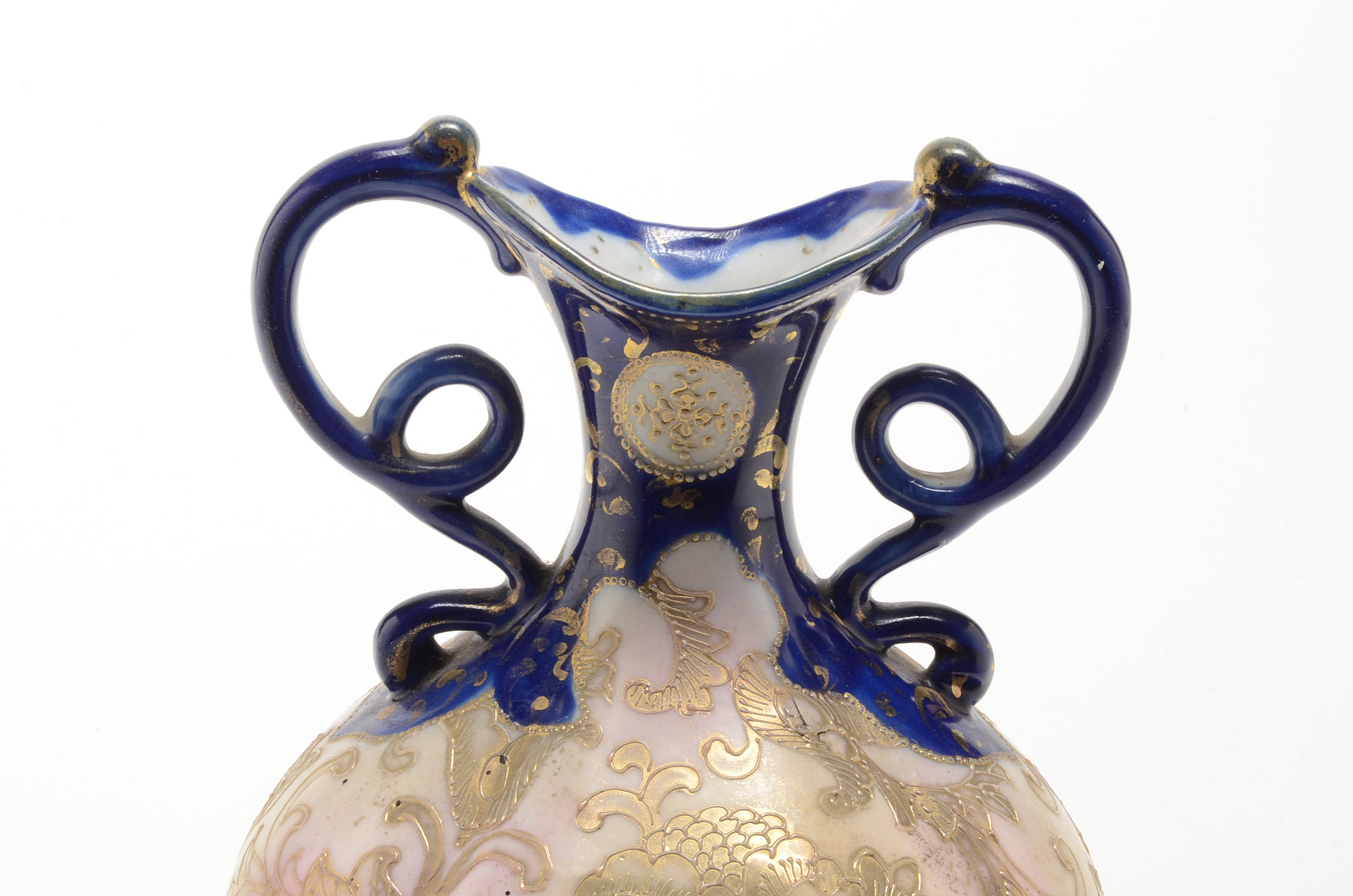 Porcelain Nippon Style Handled Vase