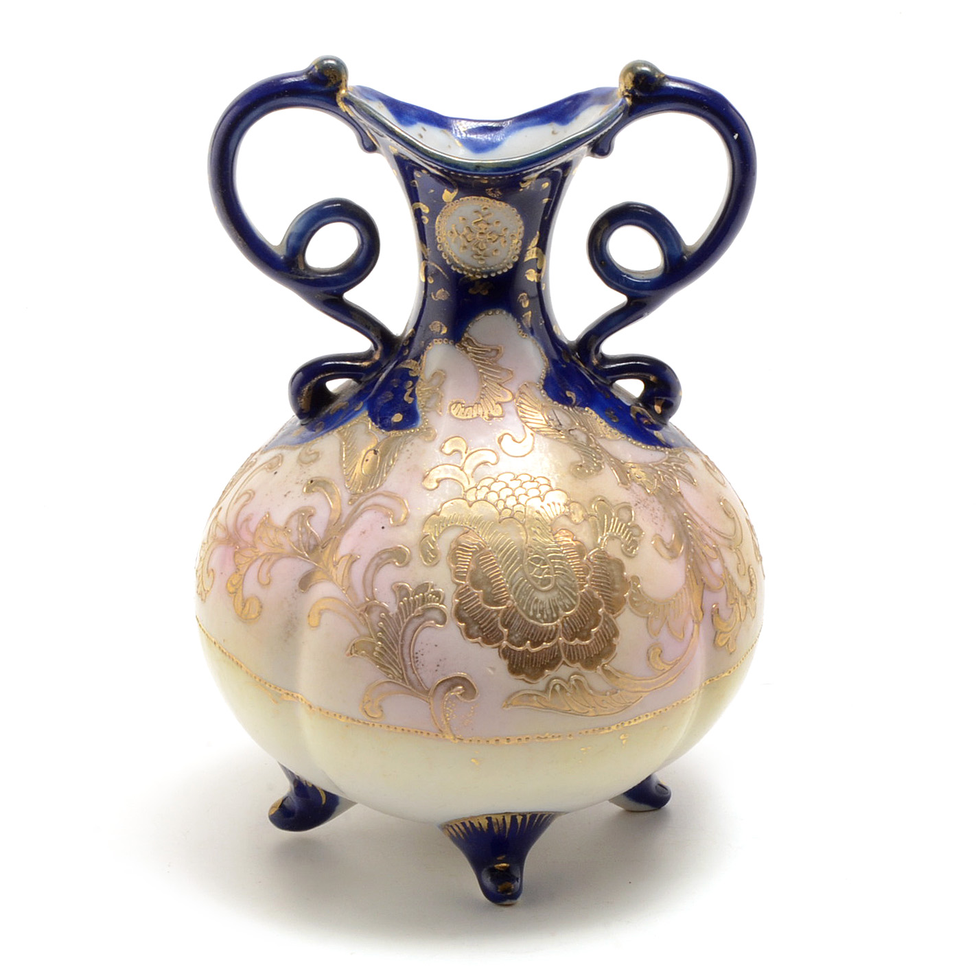 Porcelain Nippon Style Handled Vase