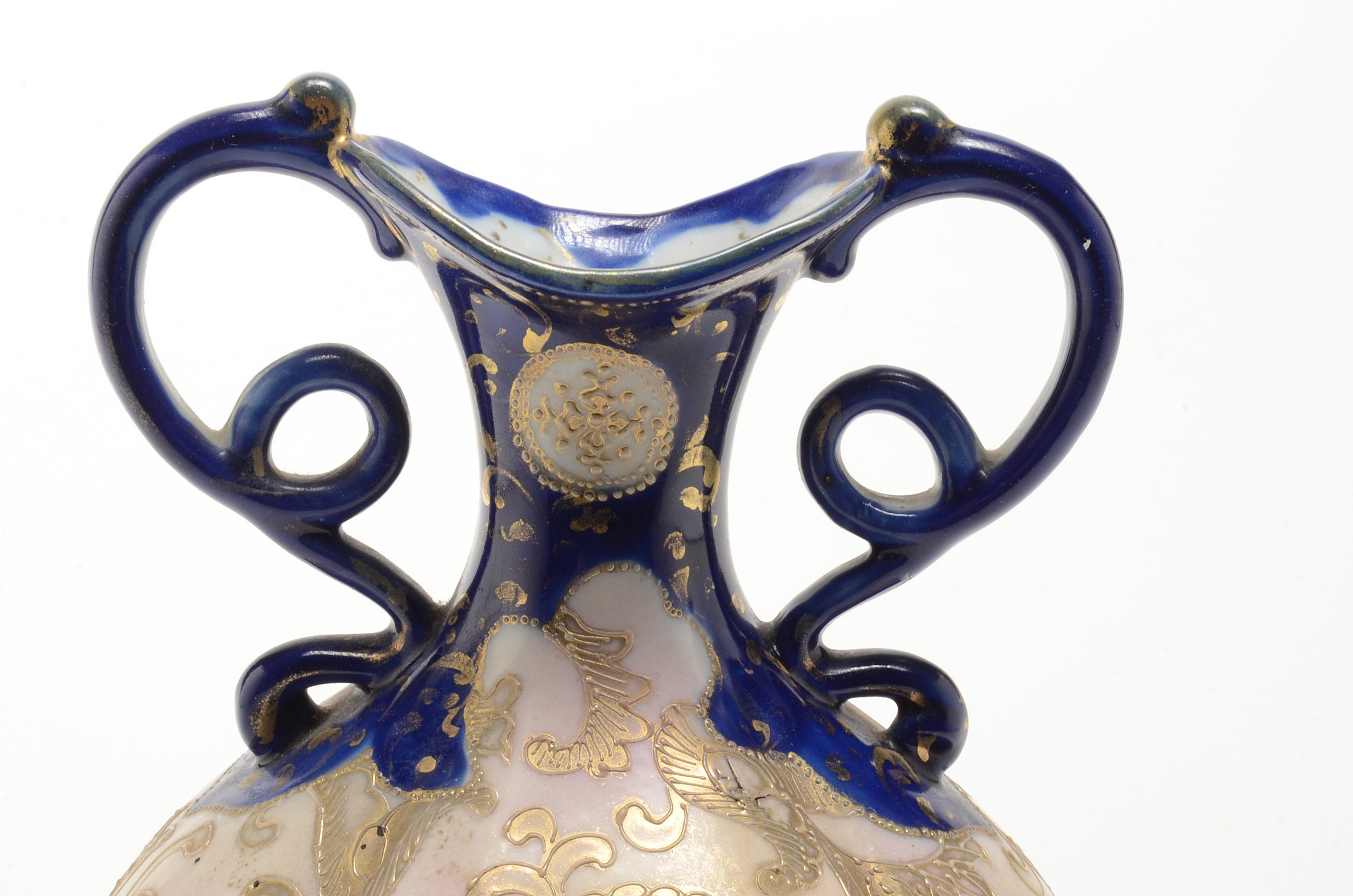 Porcelain Nippon Style Handled Vase