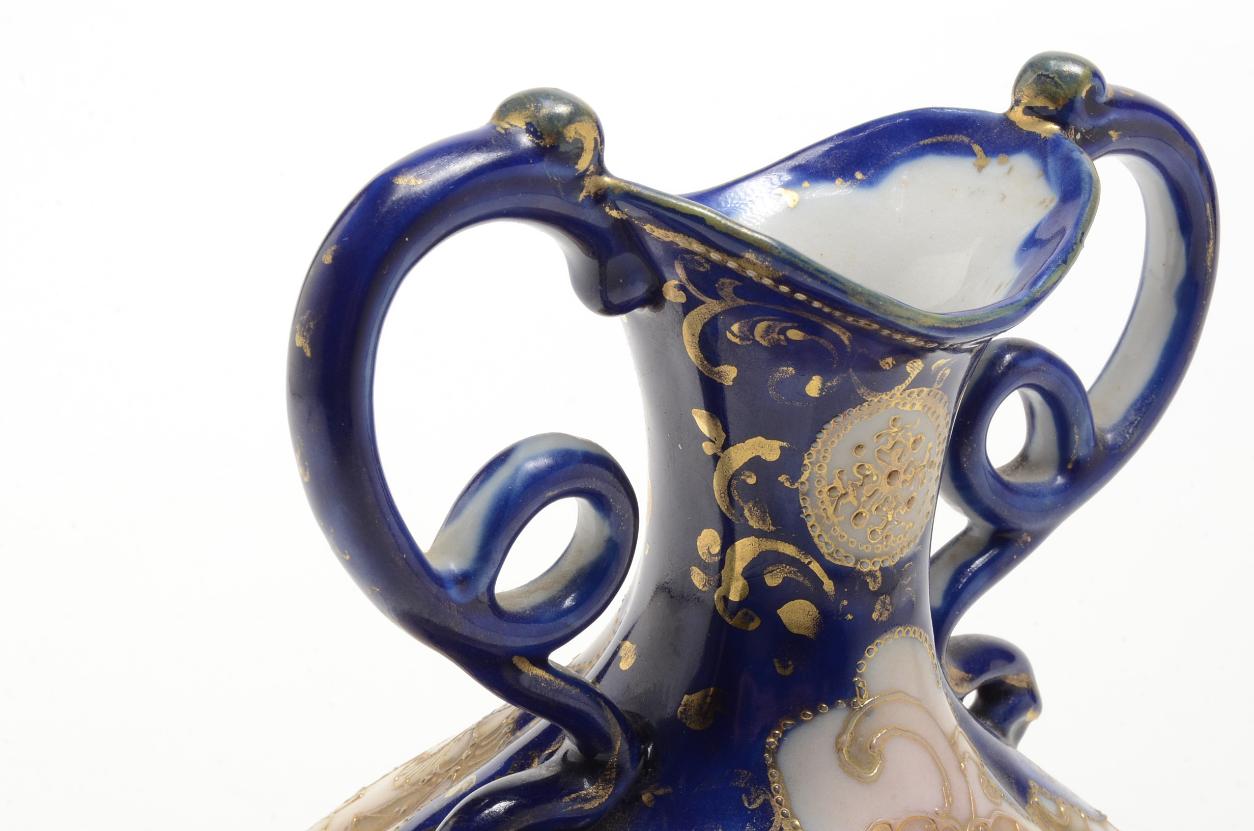 Porcelain Nippon Style Handled Vase