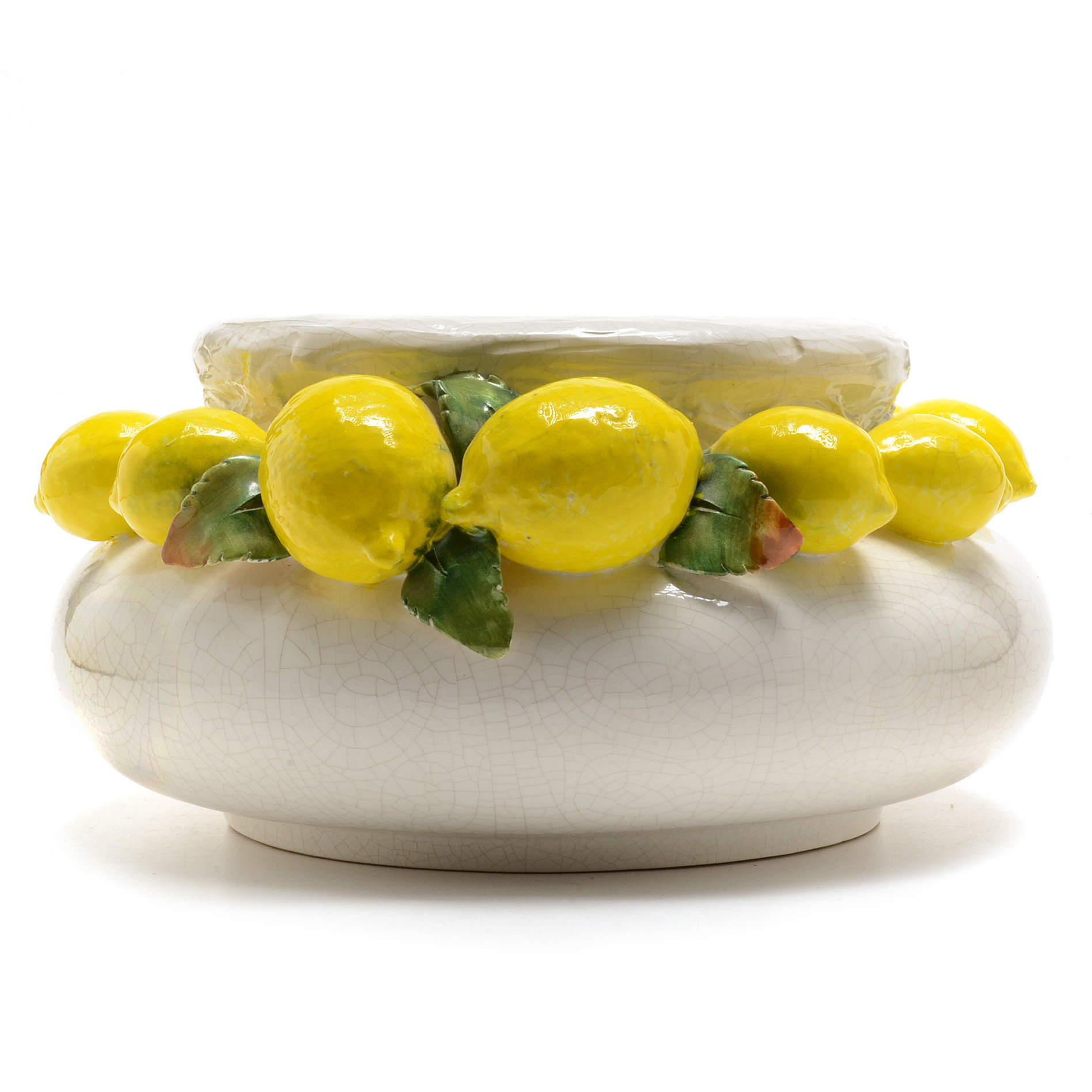 White Ceramic Bowl with Lemons