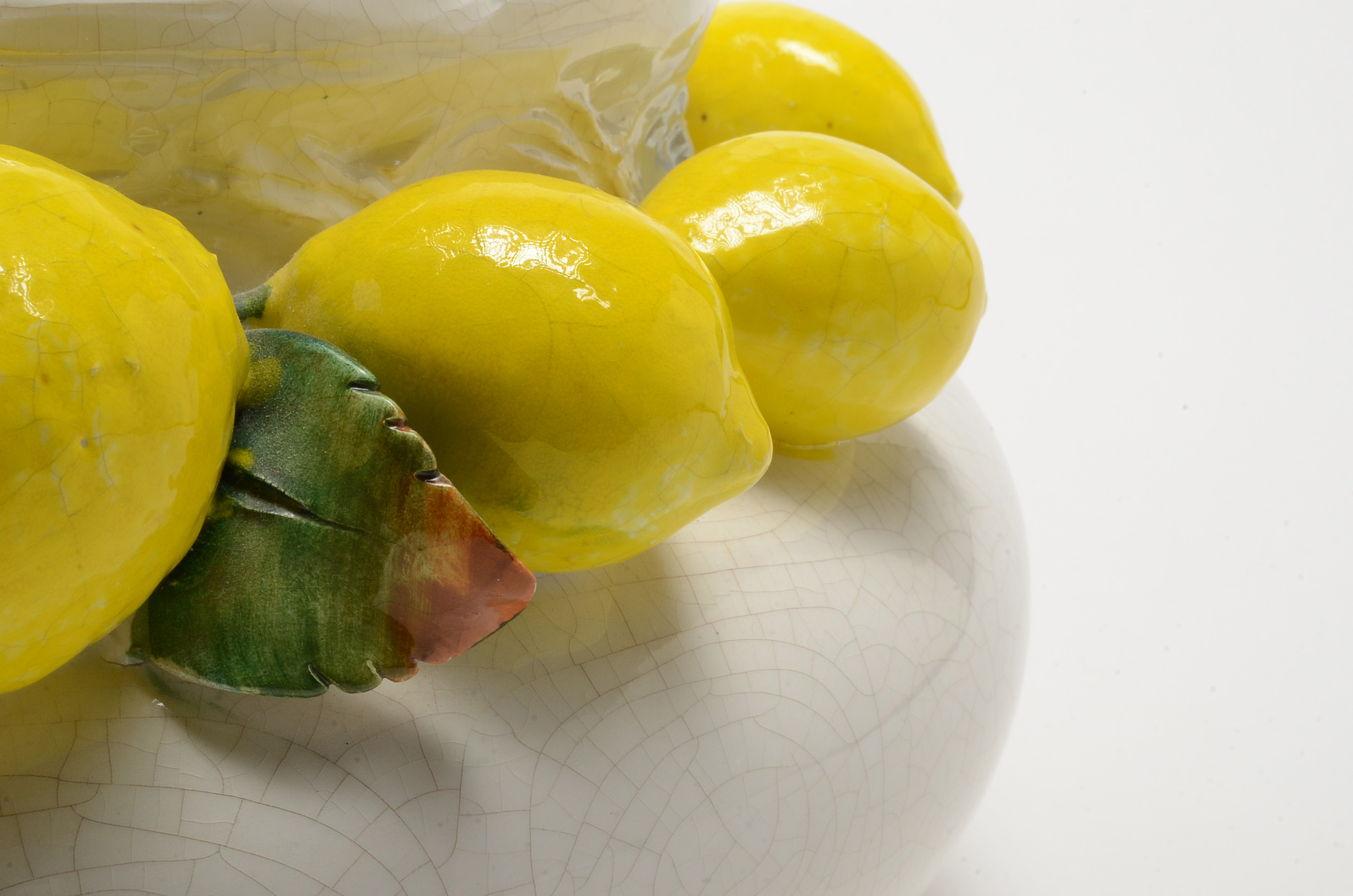 White Ceramic Bowl with Lemons