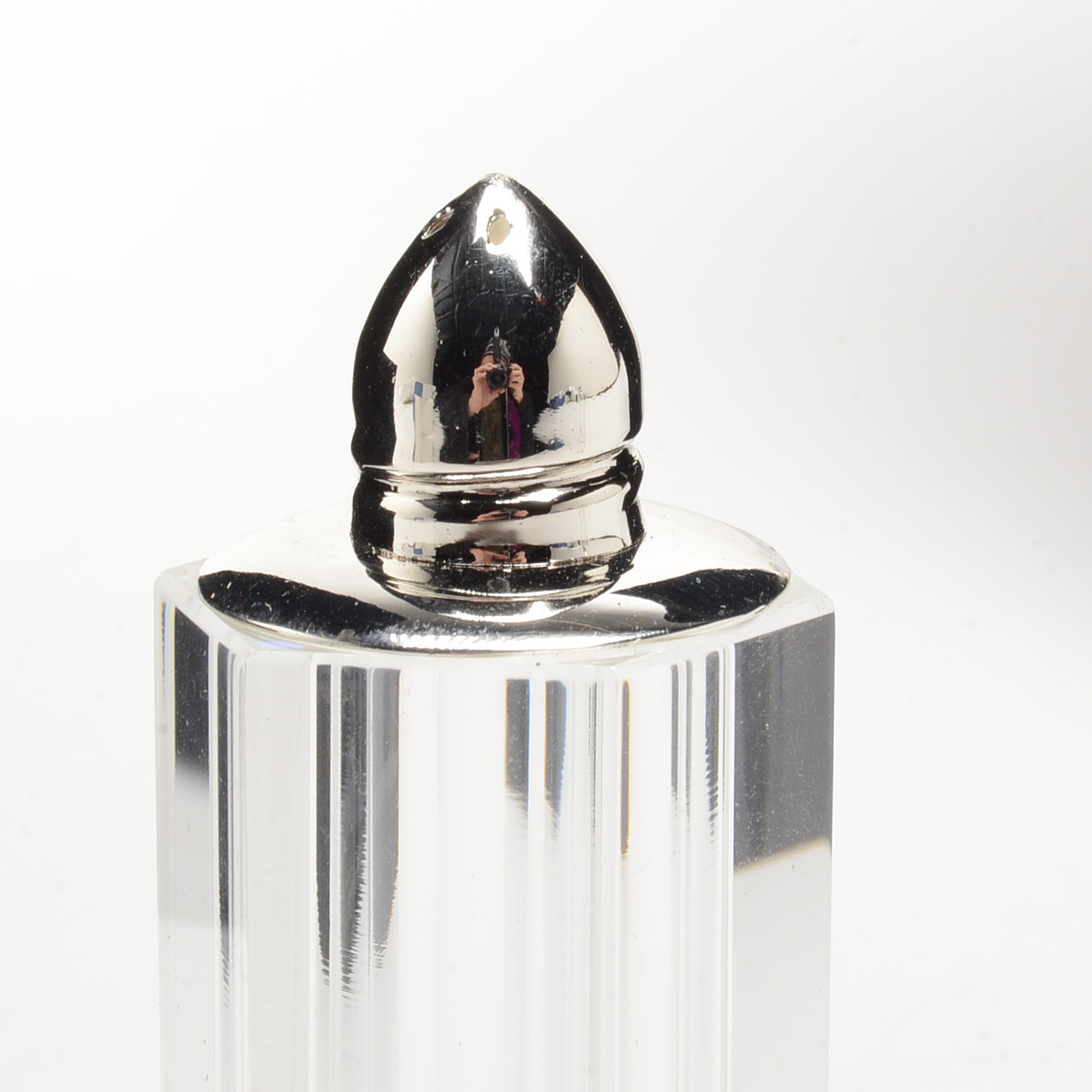 Set of Three Crystal Salt and Pepper Shakers