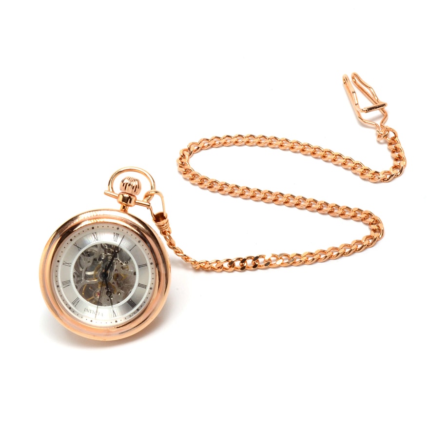 Invicta Rose Gold Plated Pocket Watch