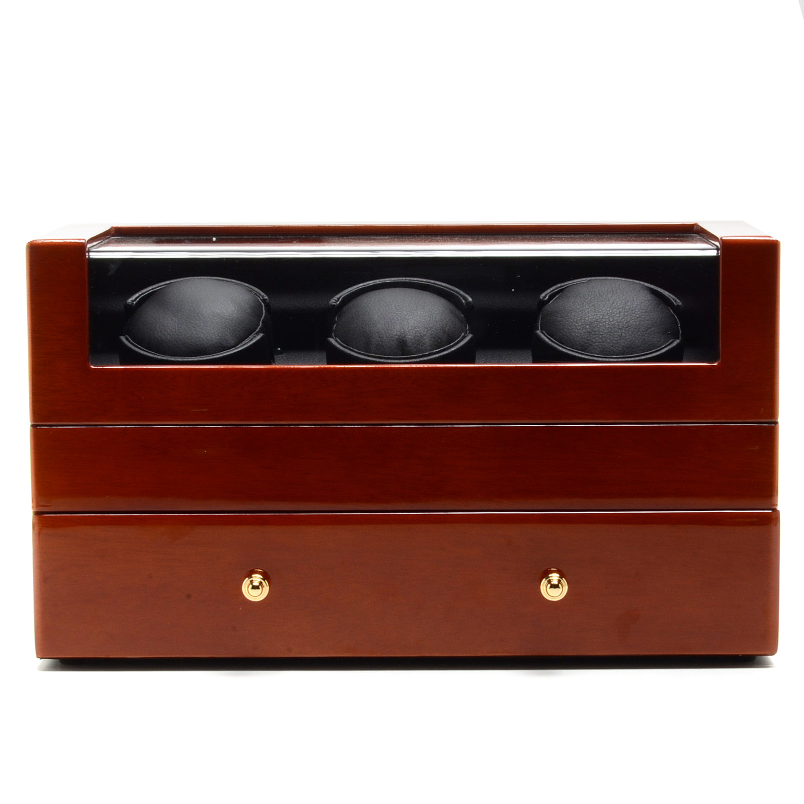 Mahogany Wood Triple Watch Winder