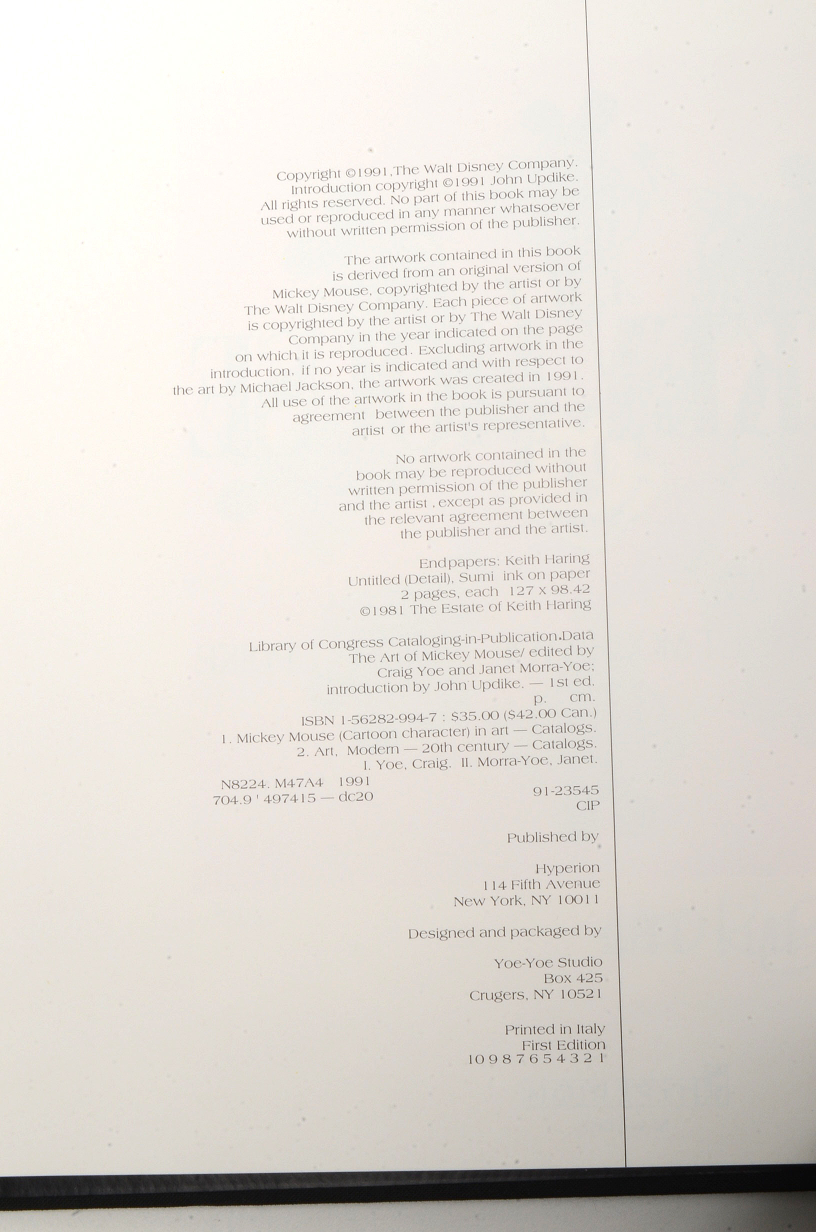 1991 Limited Edition "The Art of Mickey Mouse" Featuring Ward Kimball Signed Art