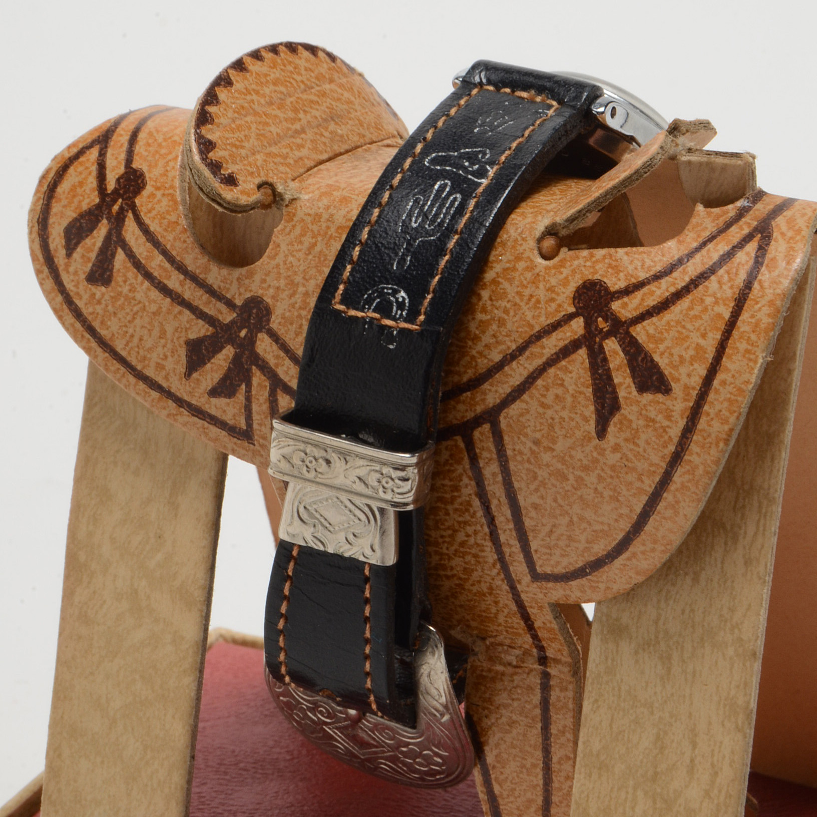 Circa 1950s Hopalong Cassidy Wrist Watch With Saddle Box