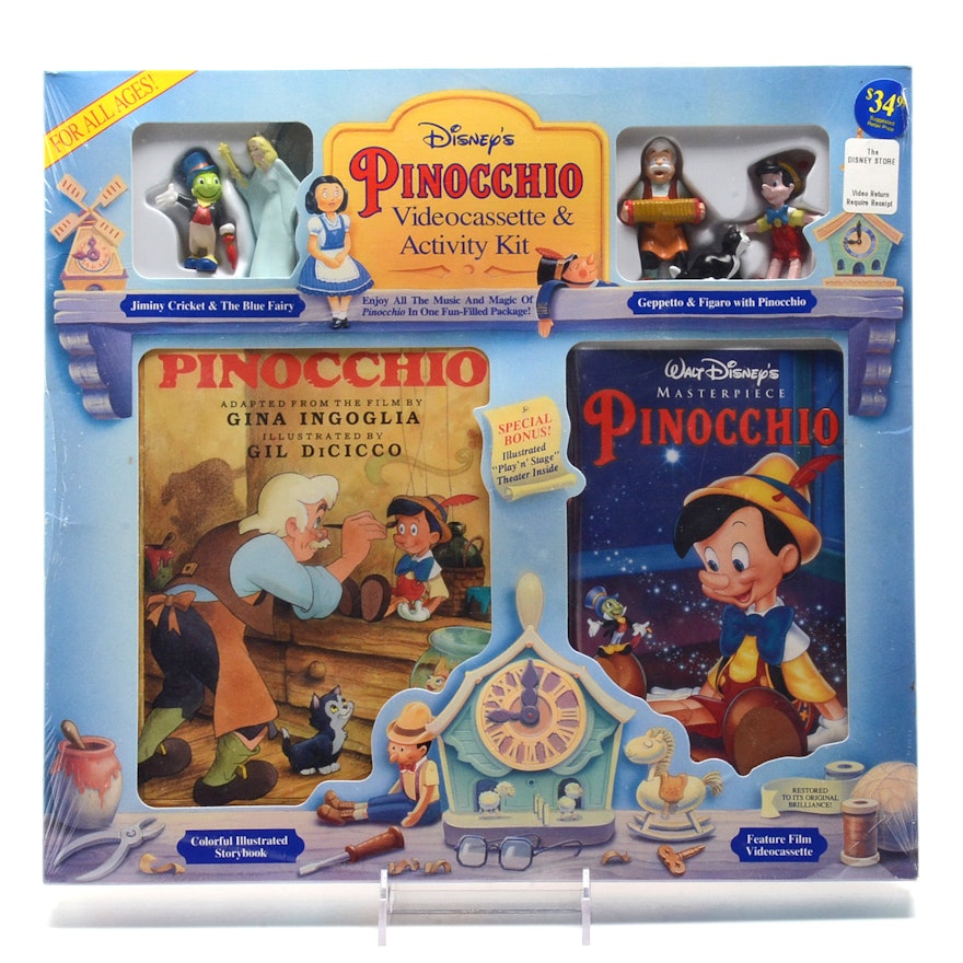 1990s Disney's "Pinocchio" Videocassette & Activity Kit
