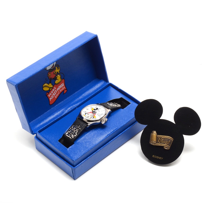 Pedre Mickey Mouse Watch and Disney Pin