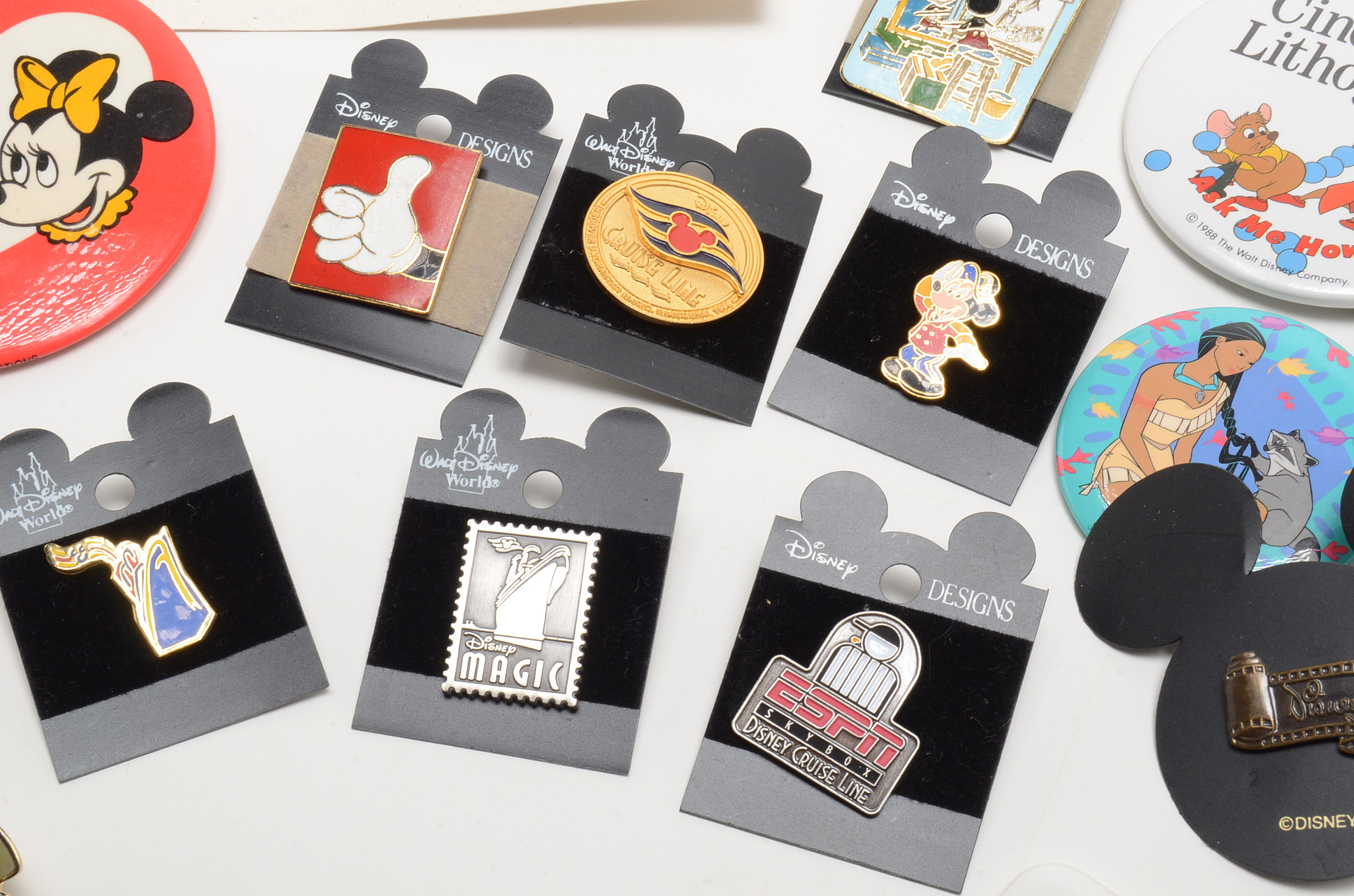 Collectible Pins and Buttons Including Disney
