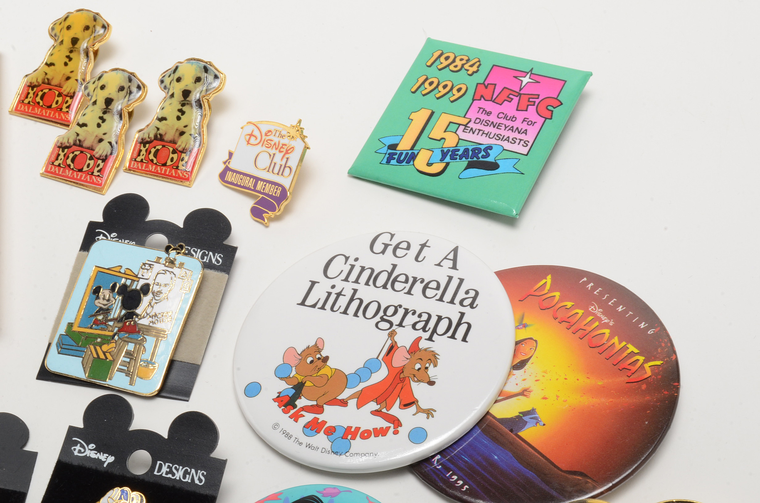 Collectible Pins and Buttons Including Disney
