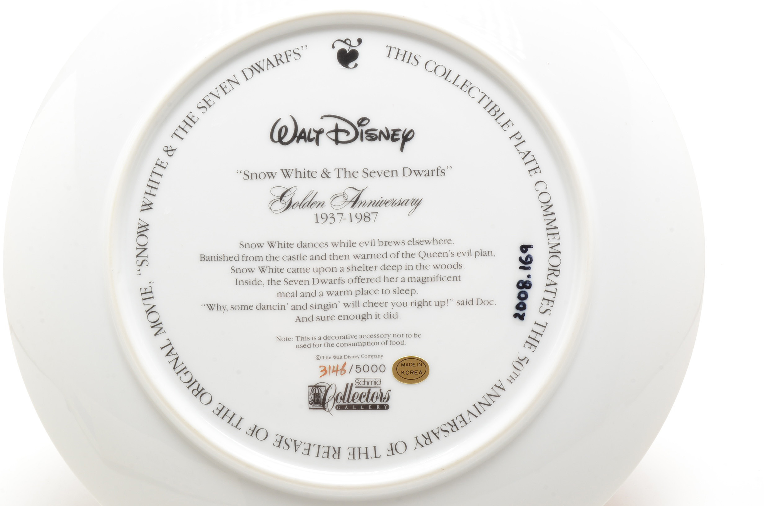 Walt Disney's "Snow White and the Seven Dwarfs" Collectibles Including Schmid