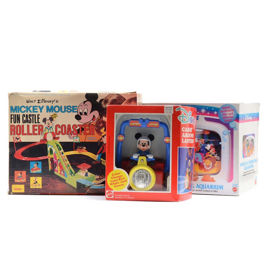 Disney Toys Including 1970s "Walt Disney's Mickey Mouse Fun Castle Roller Coaster"