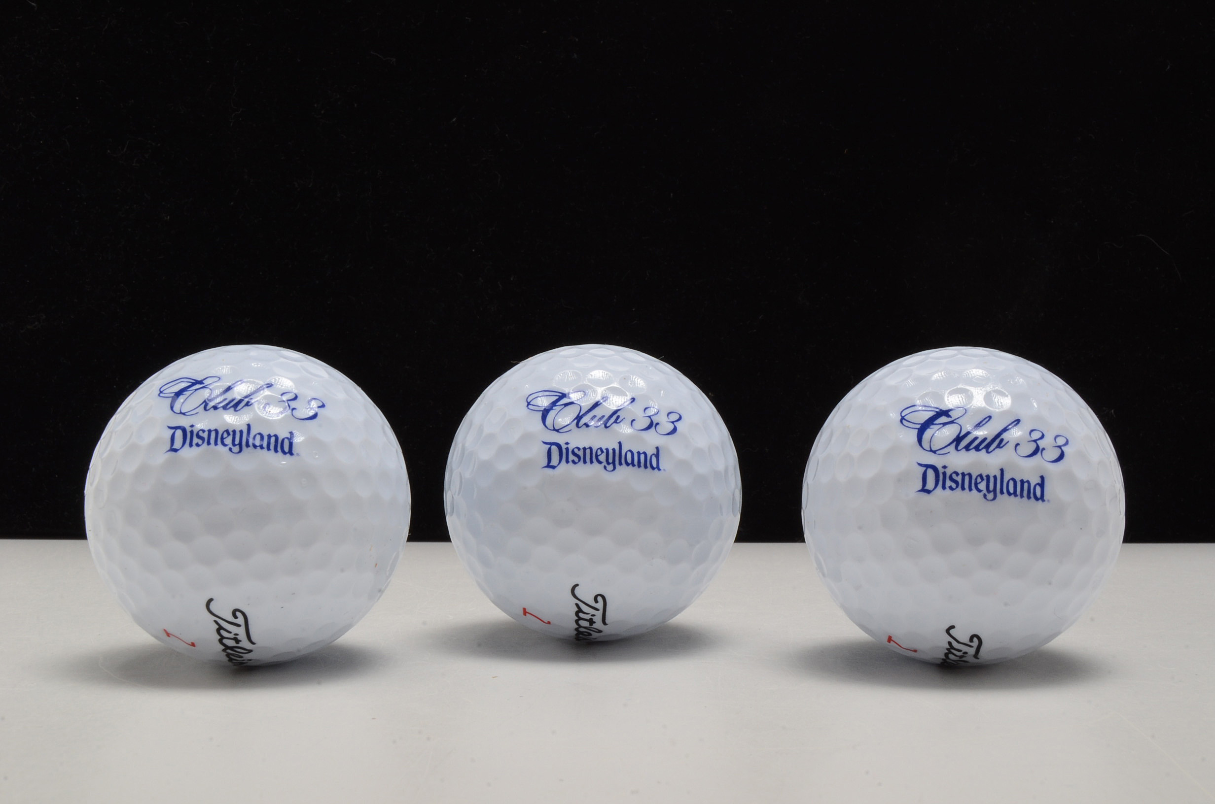 Disneyland's Club 33 Titleist Golf Balls and Patch