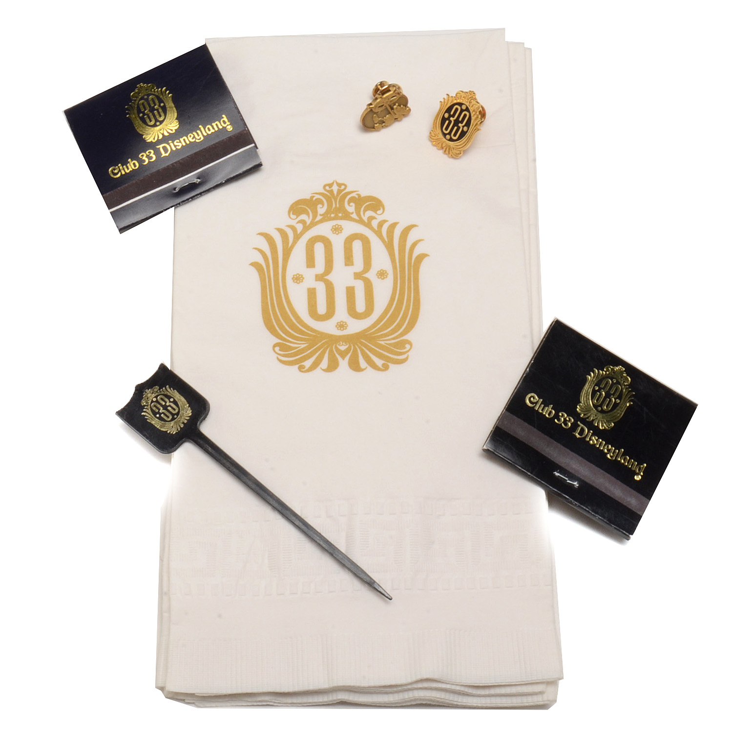 Disneyland's Club 33 Pin and Disney Cast Member One Year Anniversary Pin