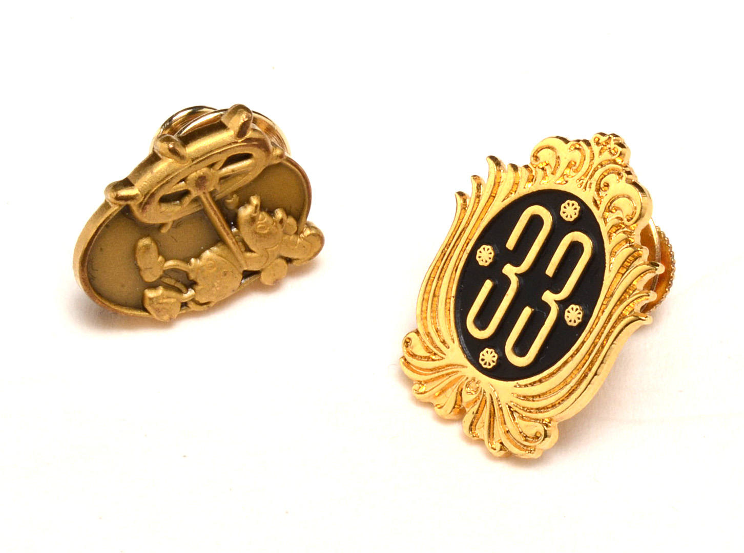 Disneyland's Club 33 Pin and Disney Cast Member One Year Anniversary Pin