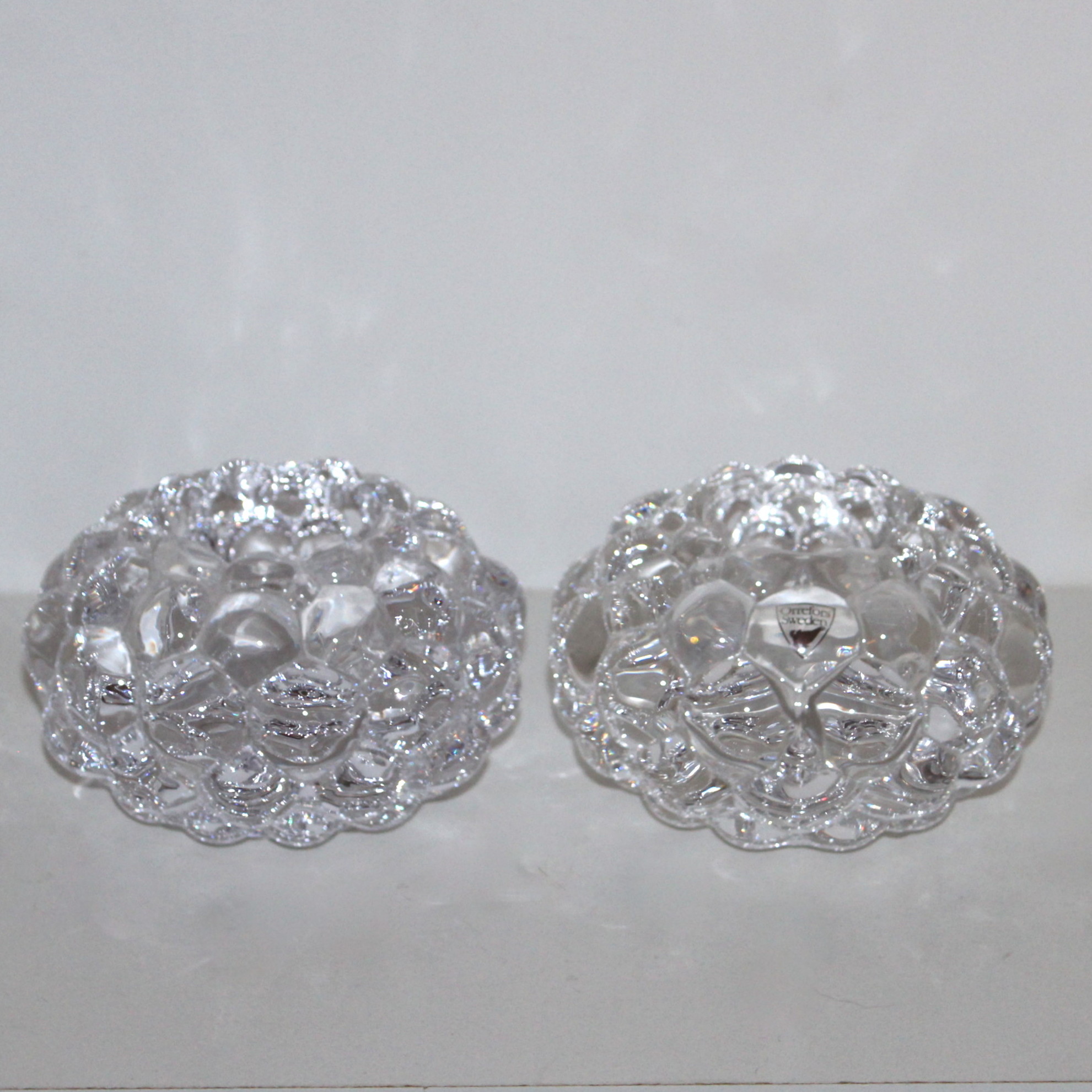 Orrefors "Raspberry" Votive Holders