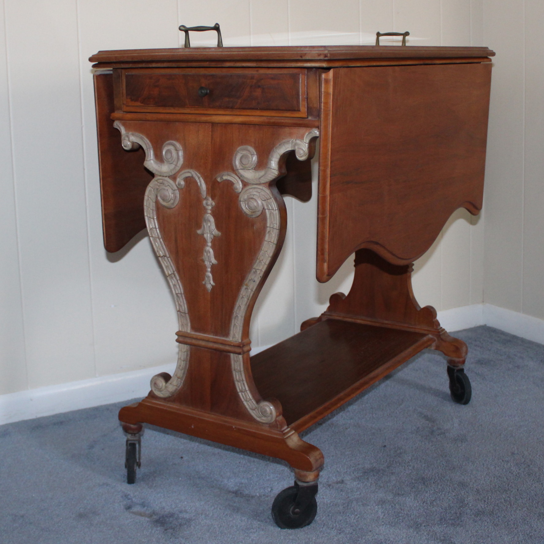 Antique Drop Leaf Tea Cart