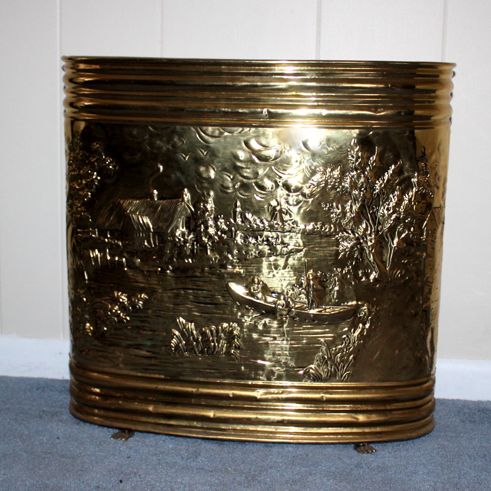 Vintage Brass Firewood Holder