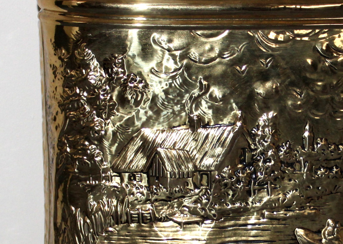 Vintage Brass Firewood Holder