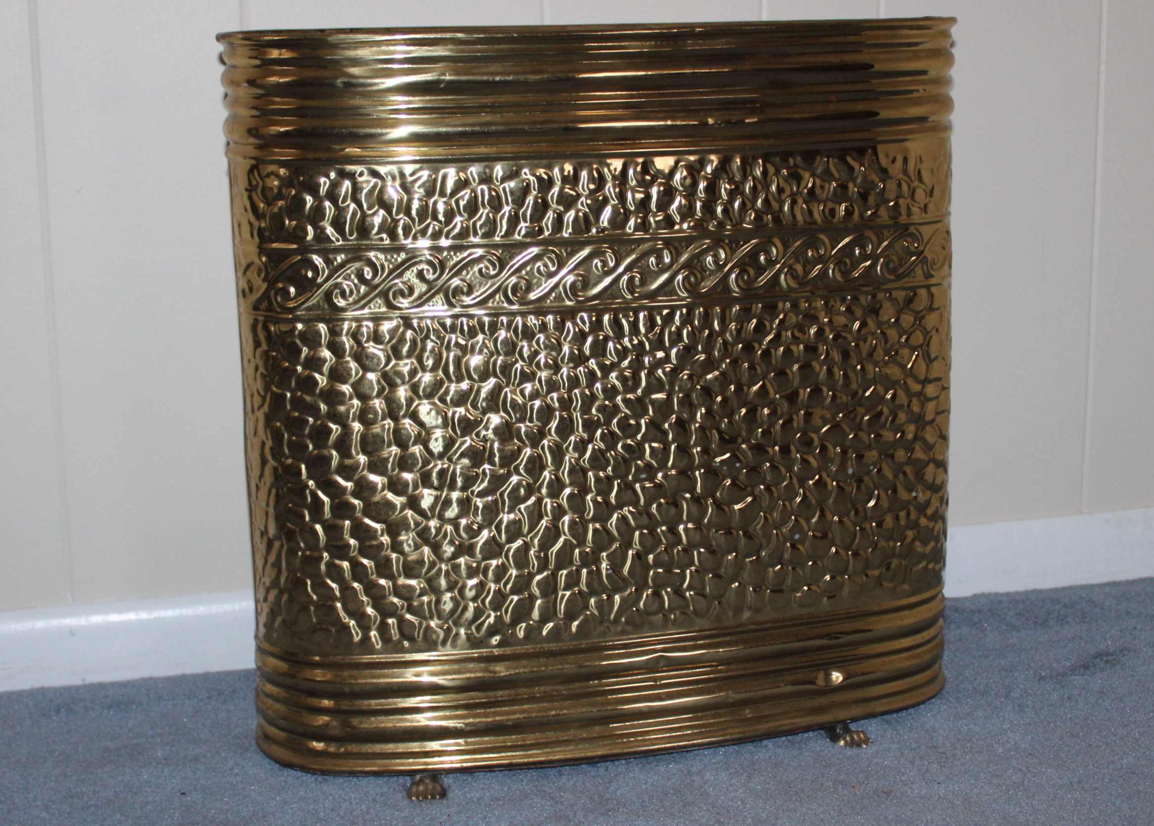 Vintage Brass Firewood Holder