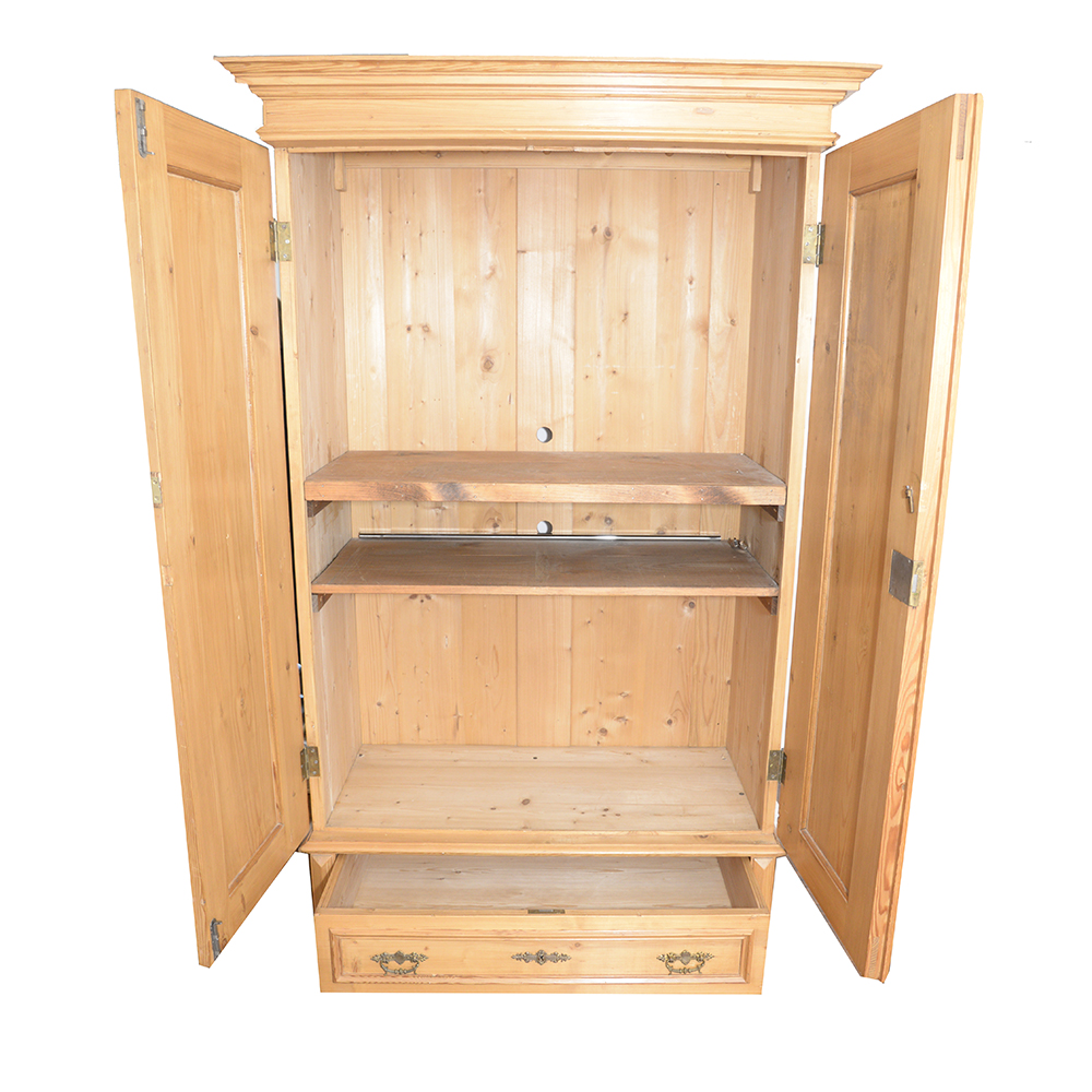 Contemporary Pine Media/Clothes Armoire