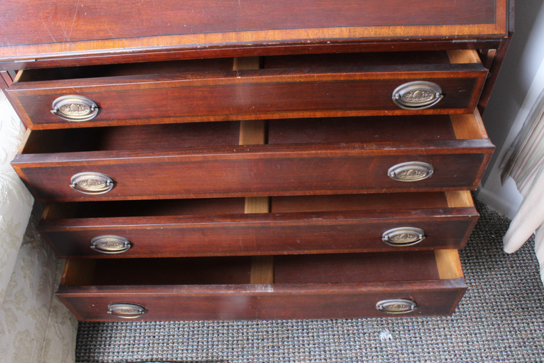 Antique Hepplewhite Style Mahogany Secretary Cabinet