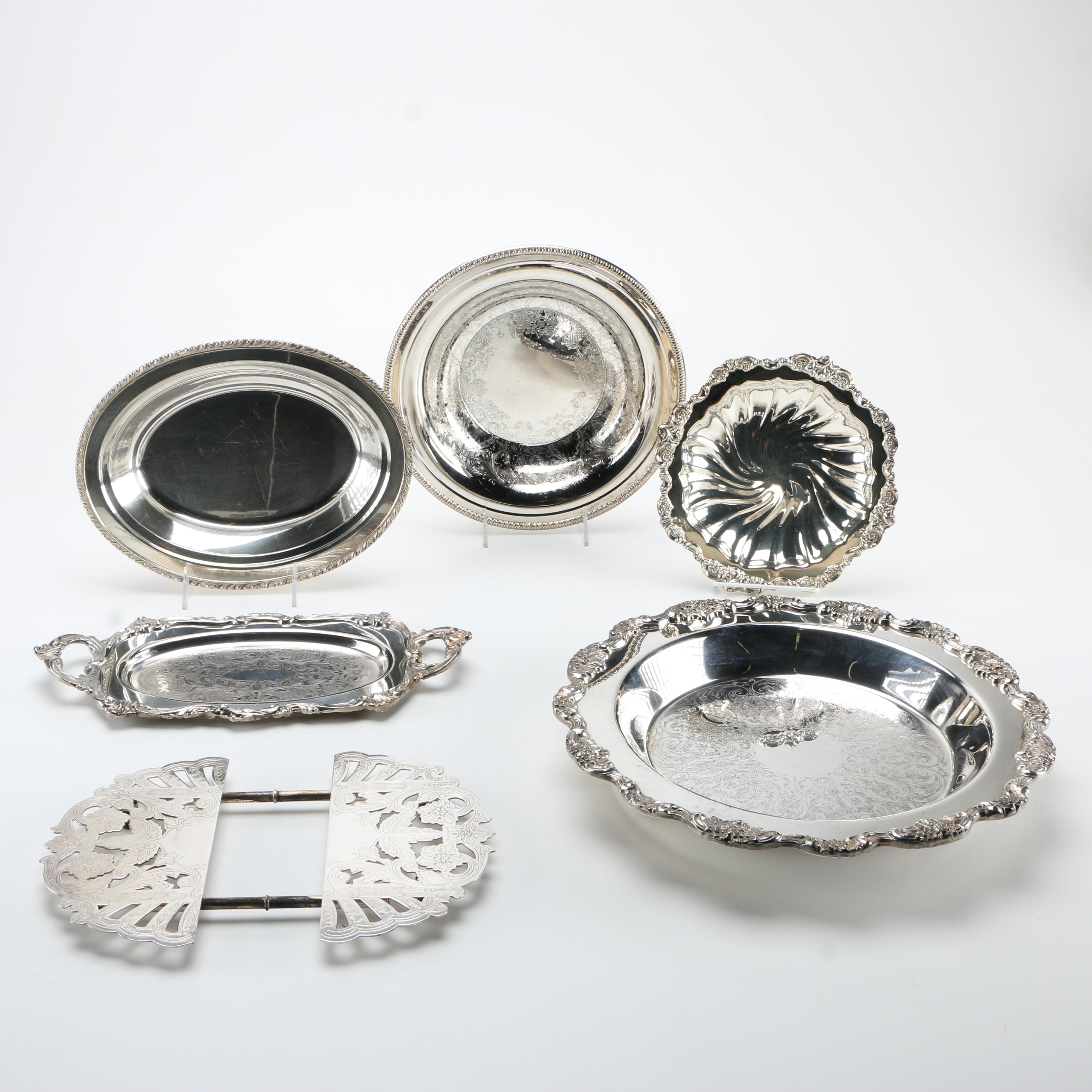 Silver Plate Serving Platters Including Wallace