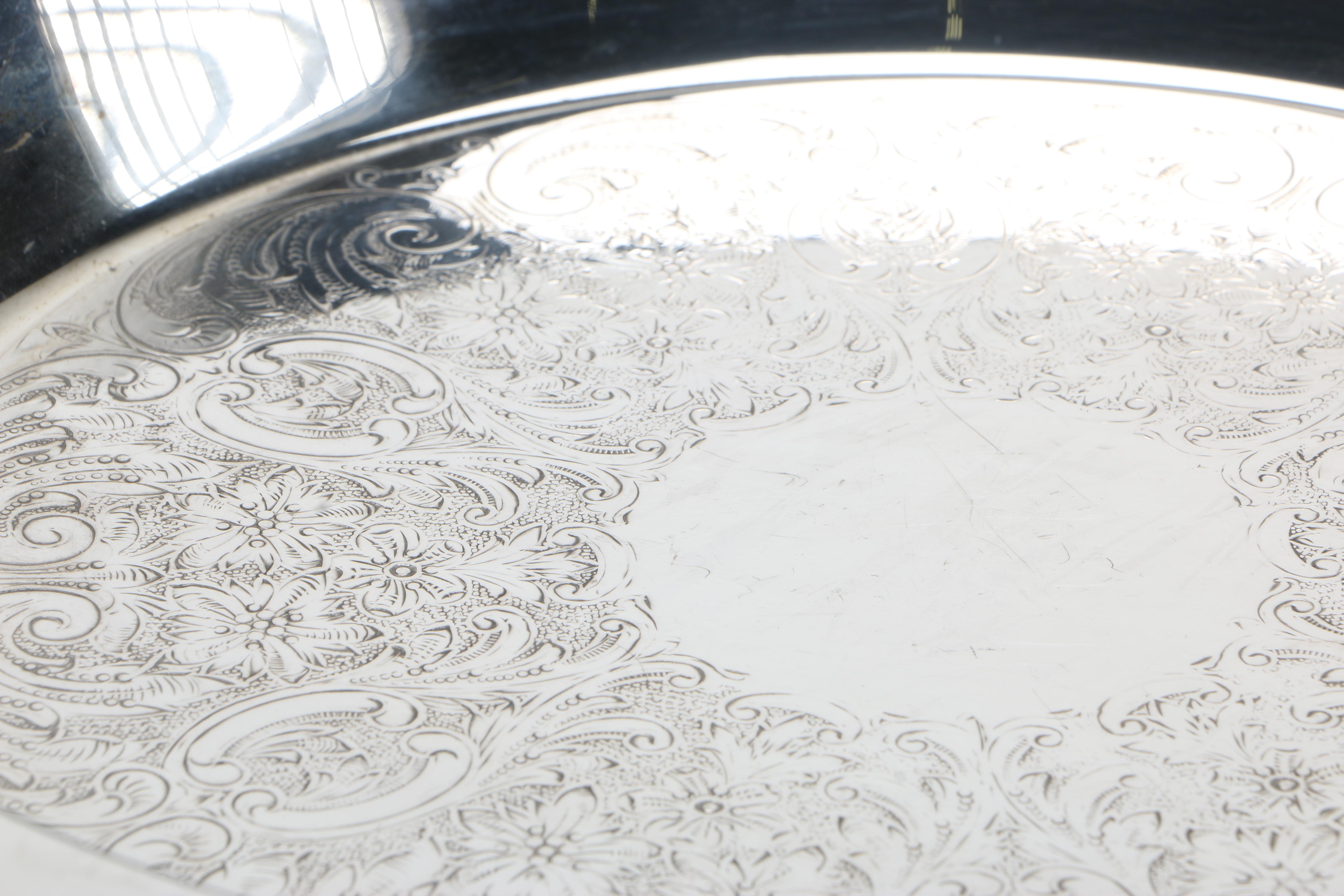 Silver Plate Serving Platters Including Wallace