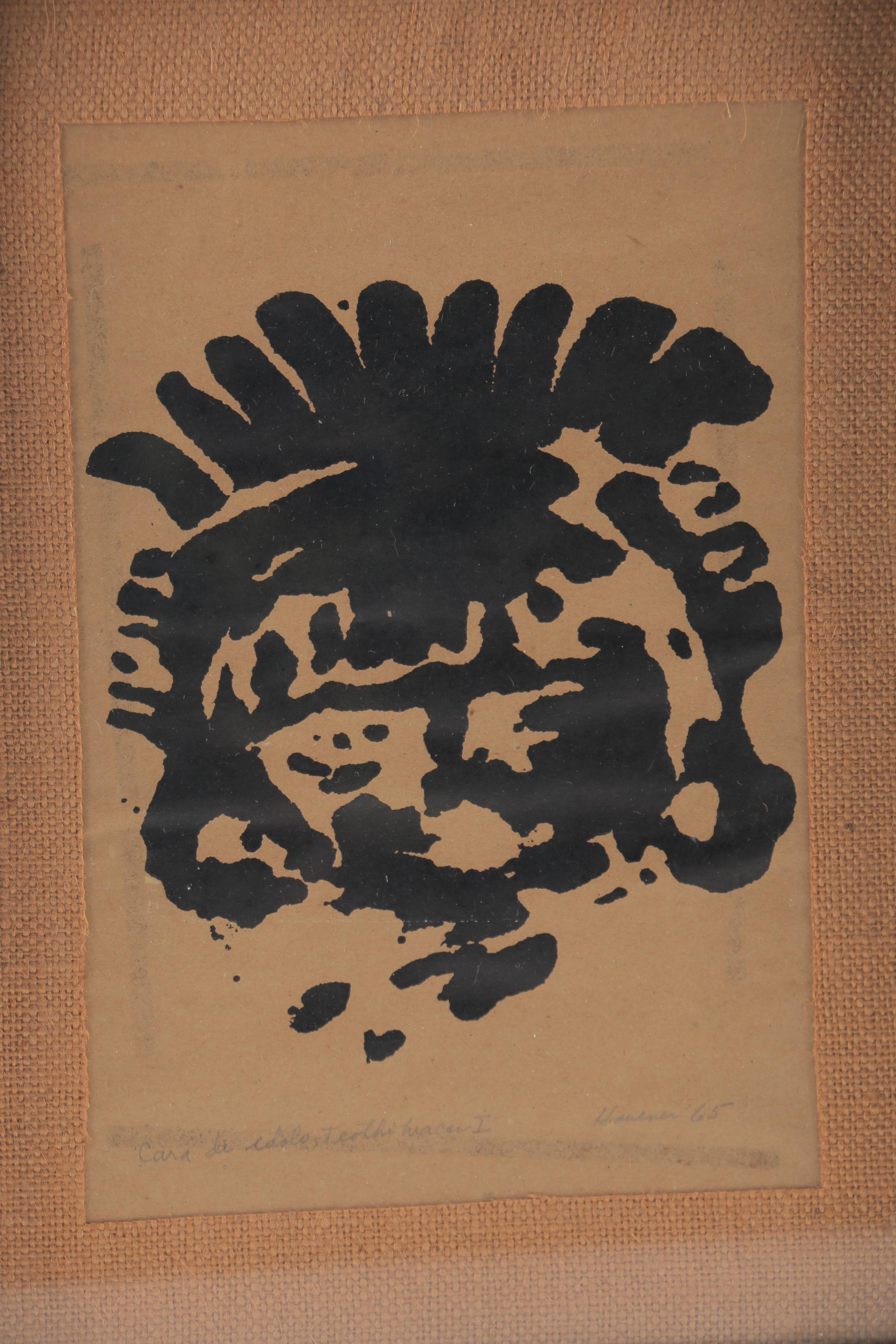 Framed Klecksograph "Cara de idolo, Teotihuacan I"