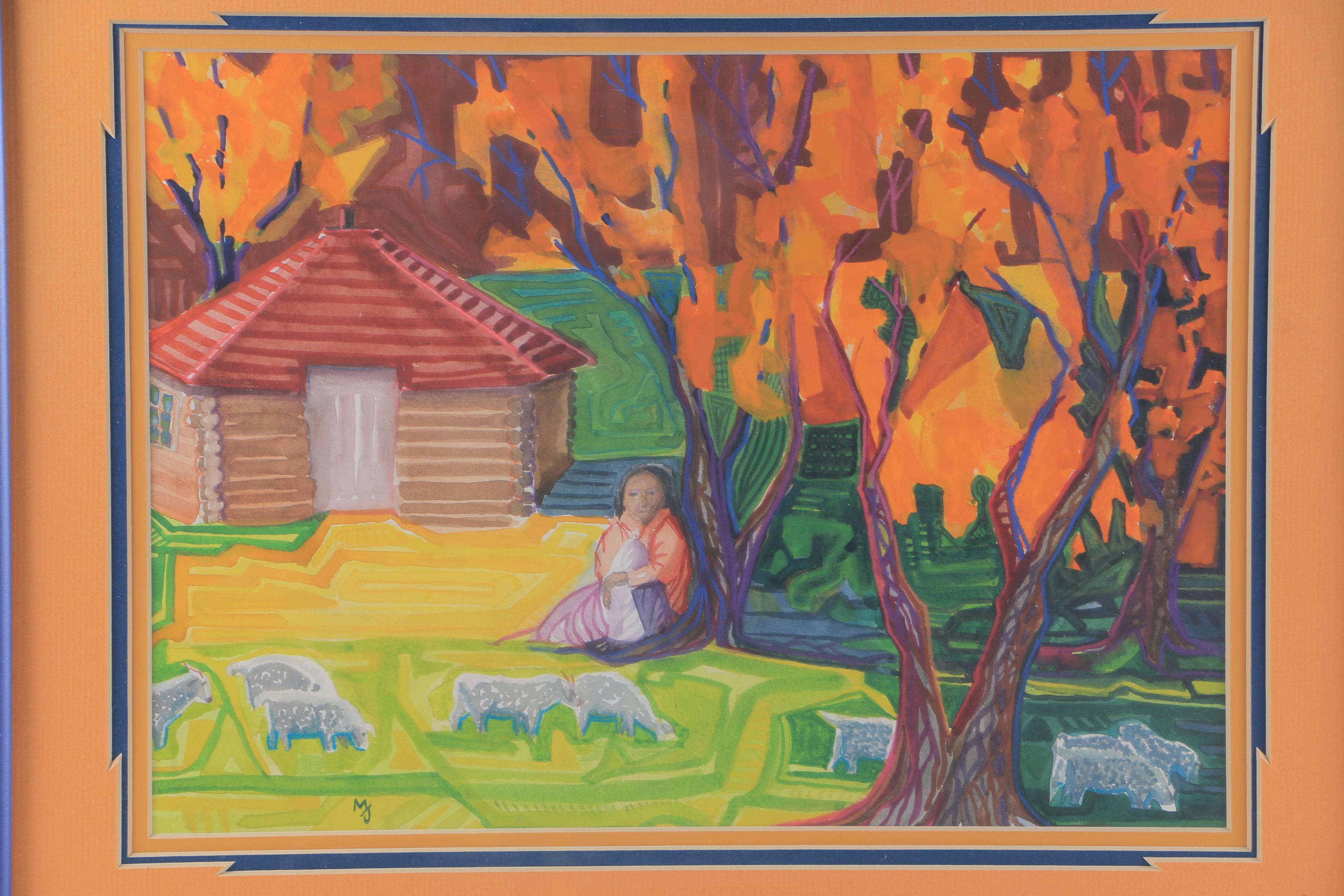 Mary Jane Milz Signed Original Mixed Media Painting