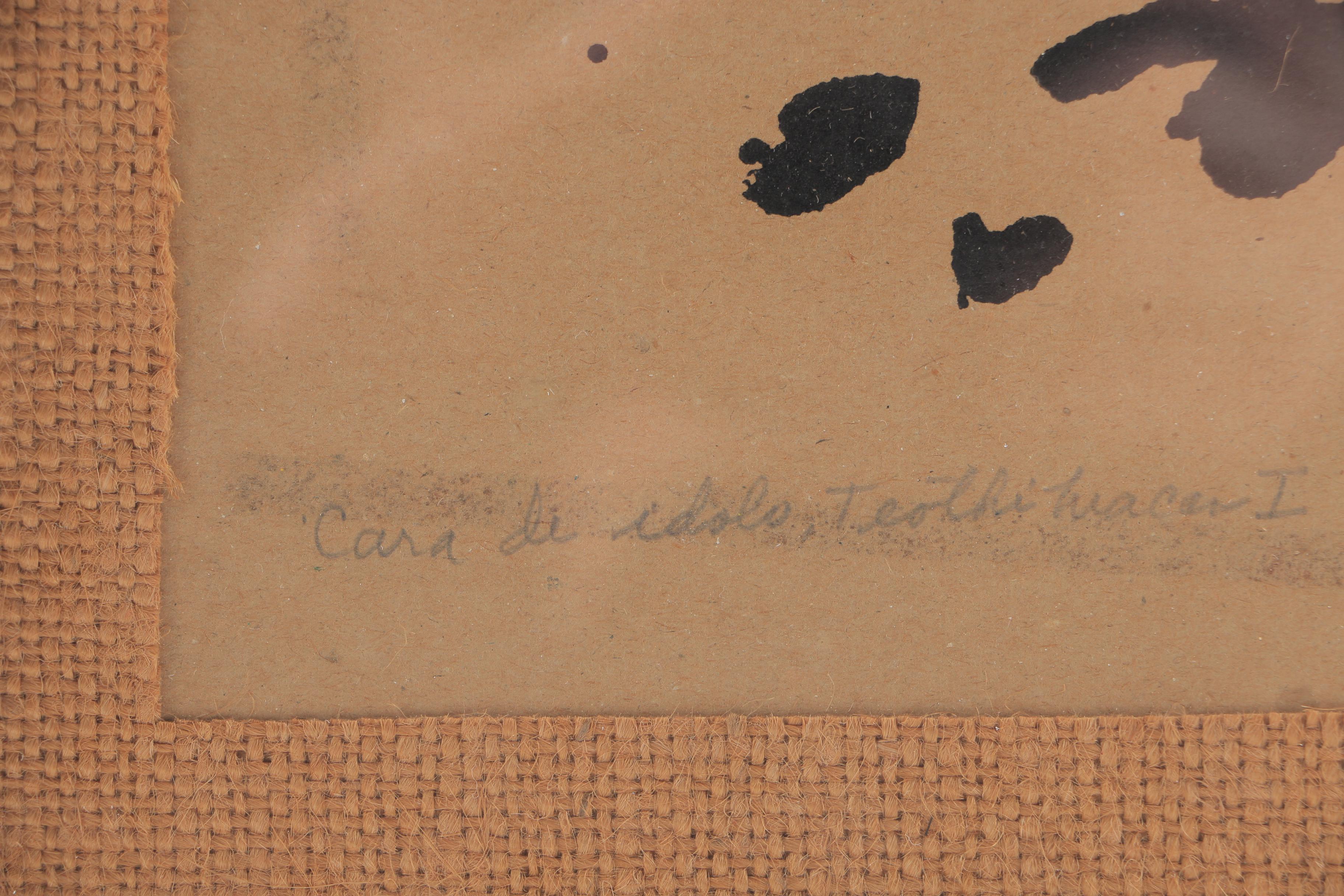 Framed Klecksograph "Cara de idolo, Teotihuacan I"