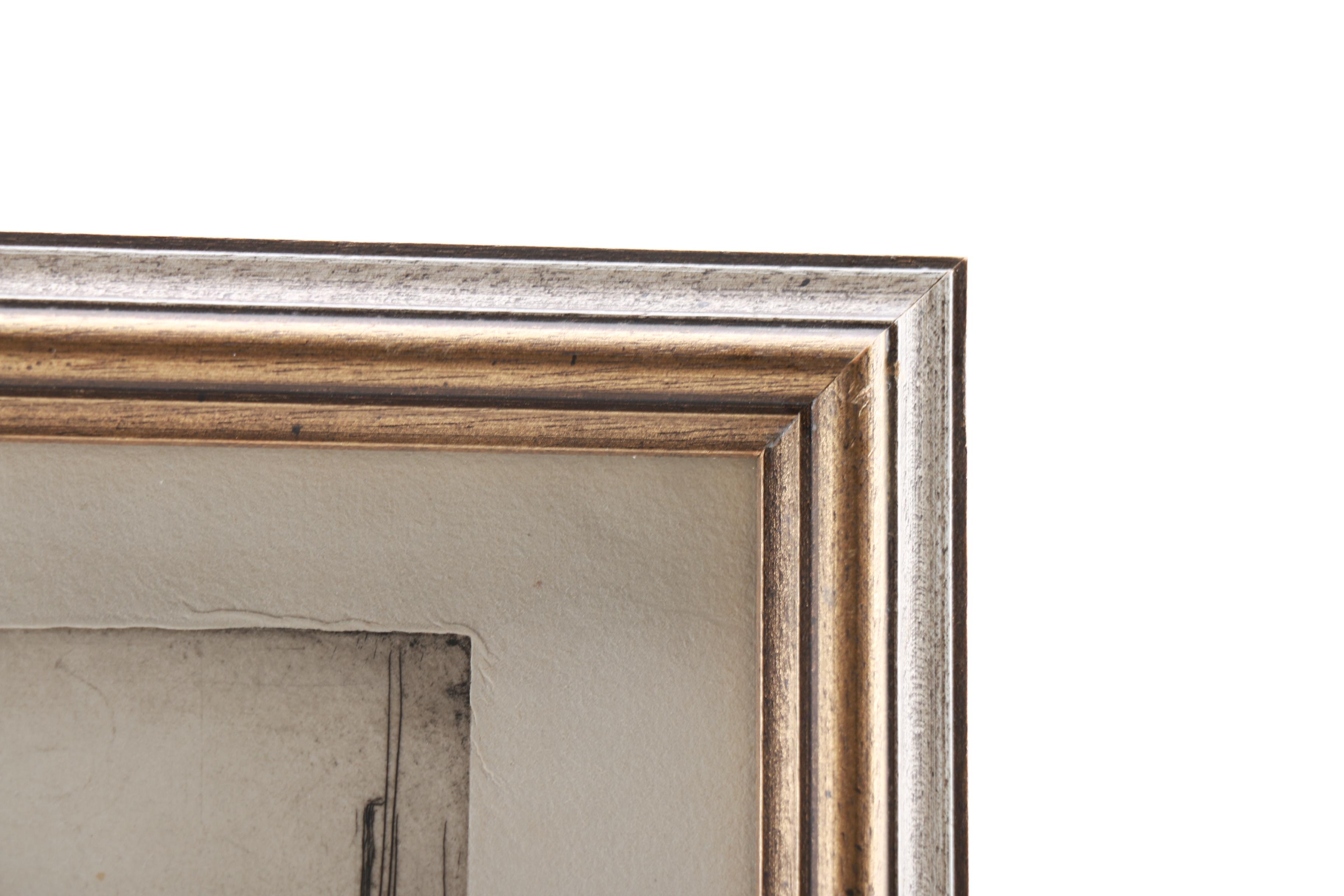 Vintage Rosamund Niles Drypoint Etching "Brooklyn Bridge"