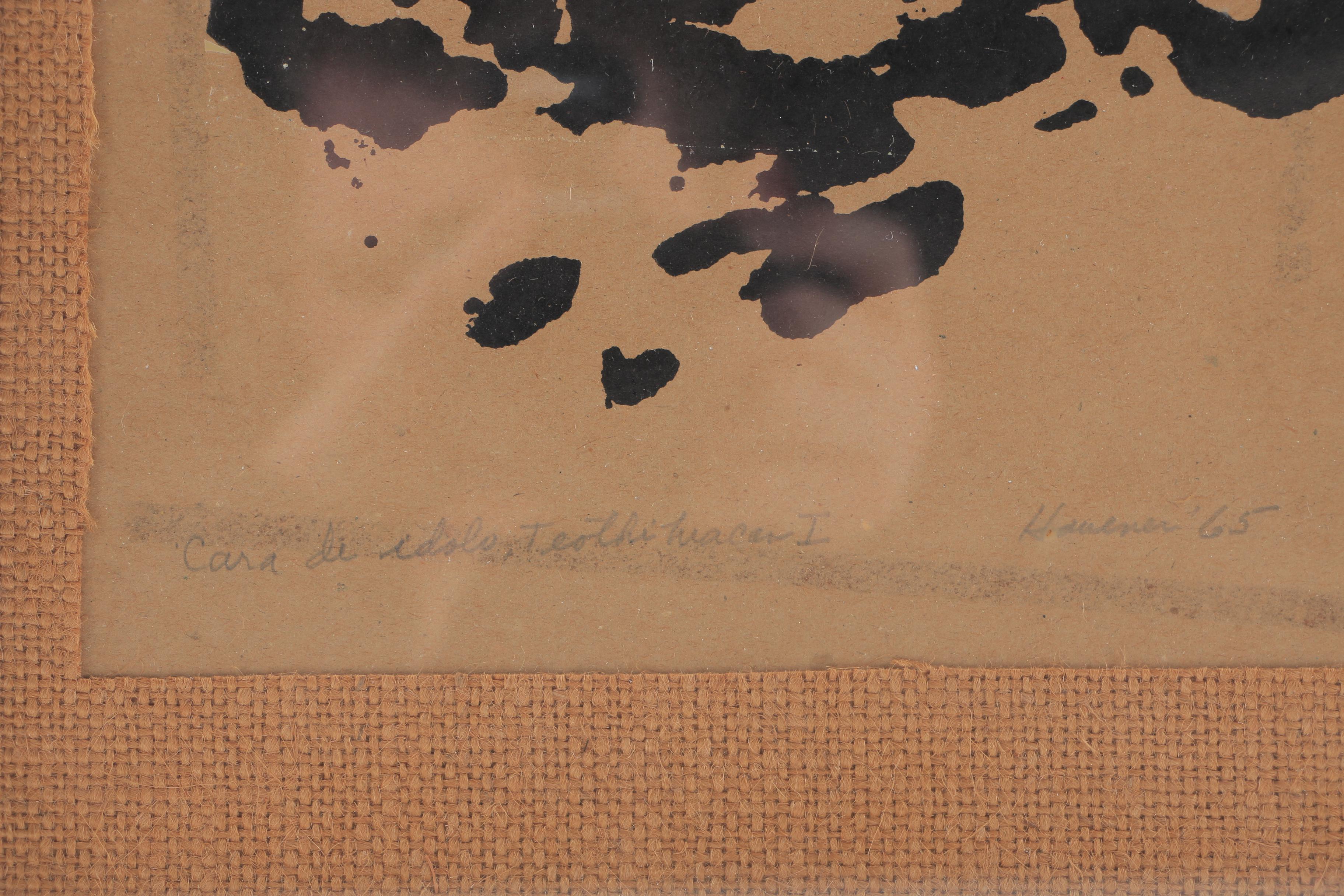 Framed Klecksograph "Cara de idolo, Teotihuacan I"