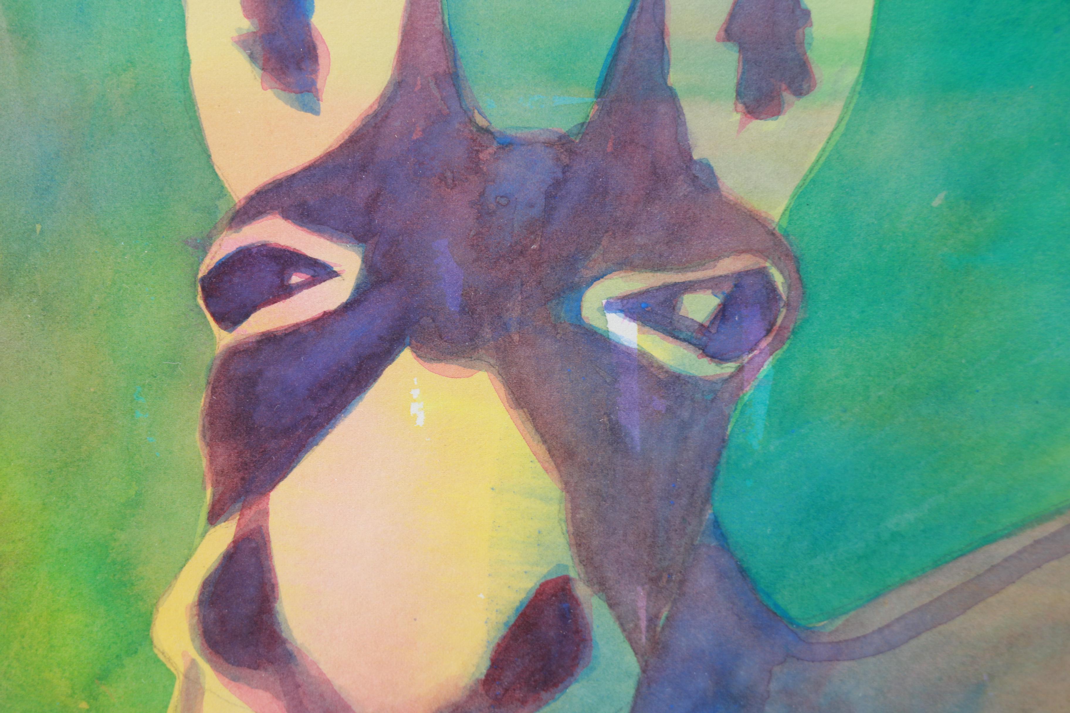 Unsigned Watercolor Painting of a Donkey
