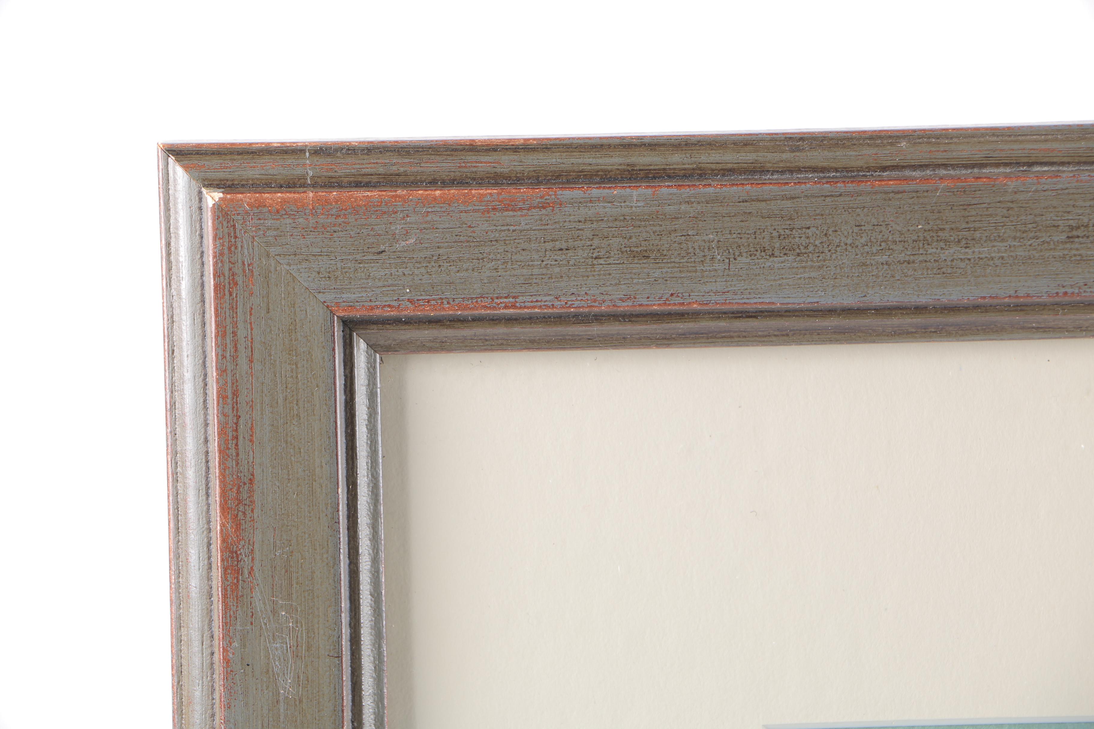 Signed Watercolor Painting of Abstract Flight of Birds