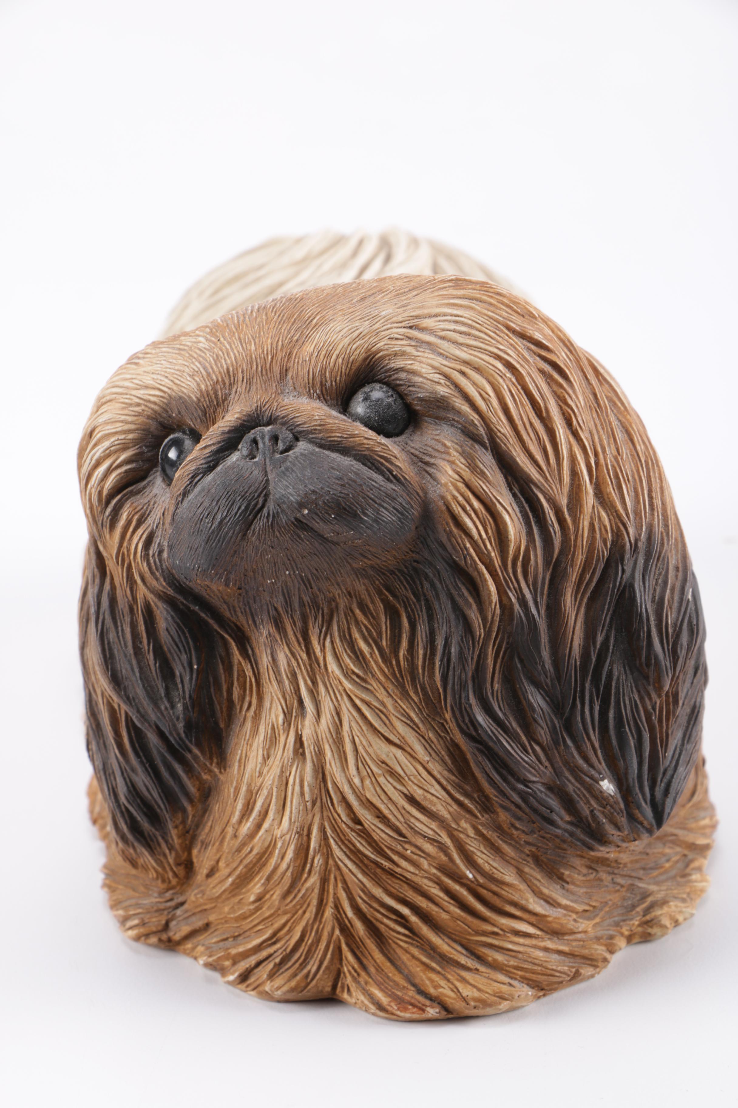 Signed Sandra Brue Sandicast Dog Figurines