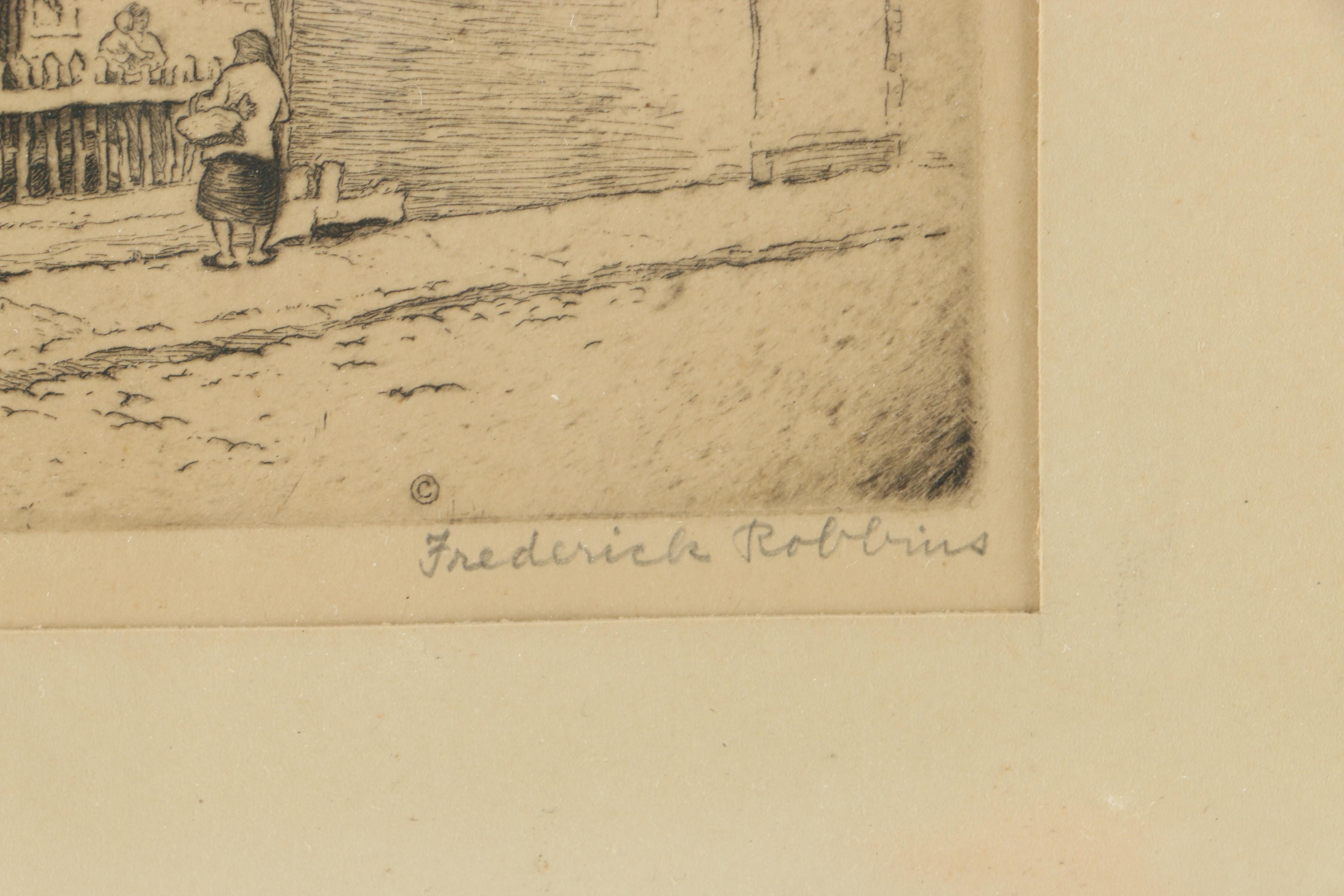 Frederick Robbins Drypoint "America's First - Philadelphia"