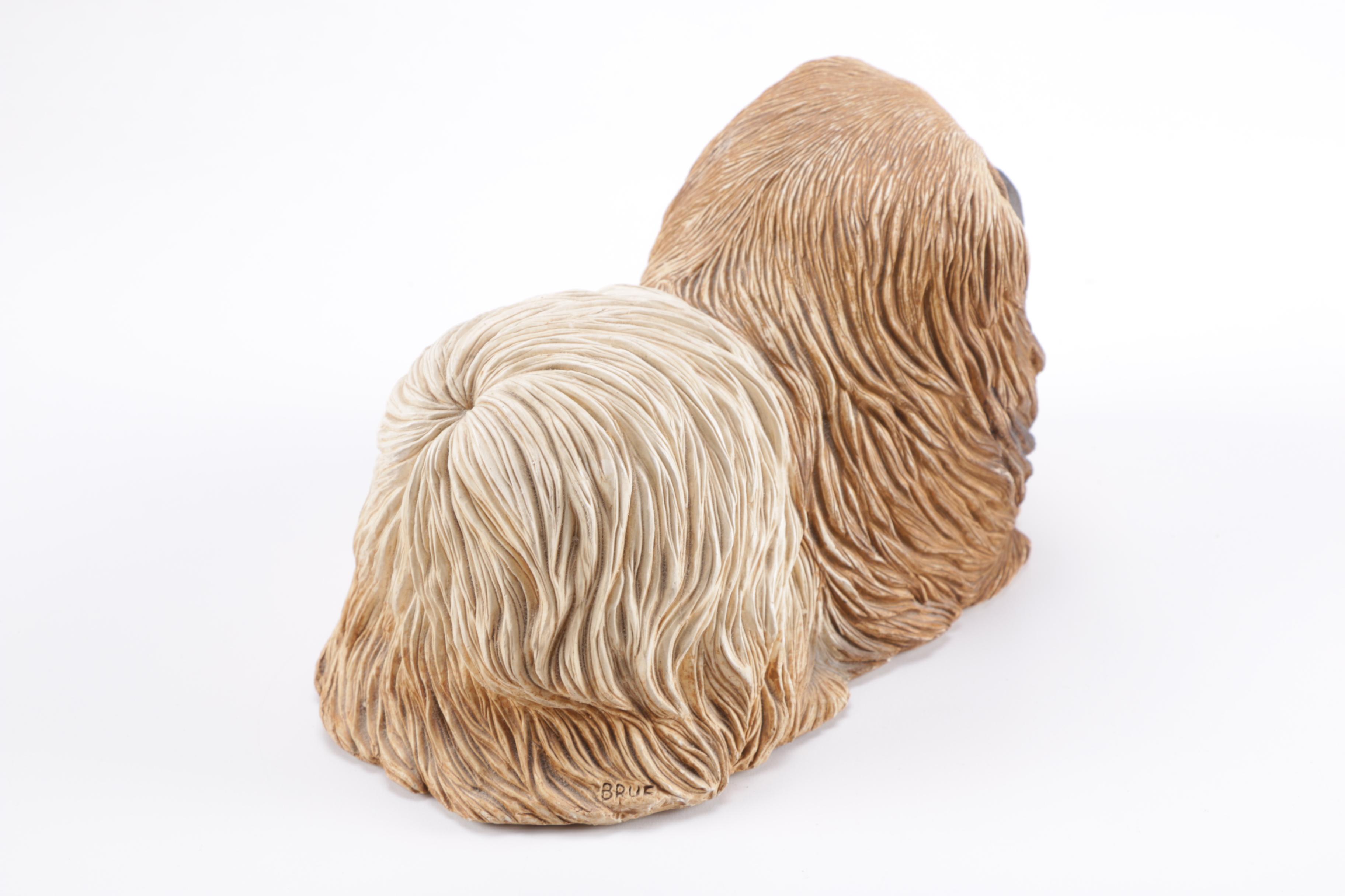 Signed Sandra Brue Sandicast Dog Figurines